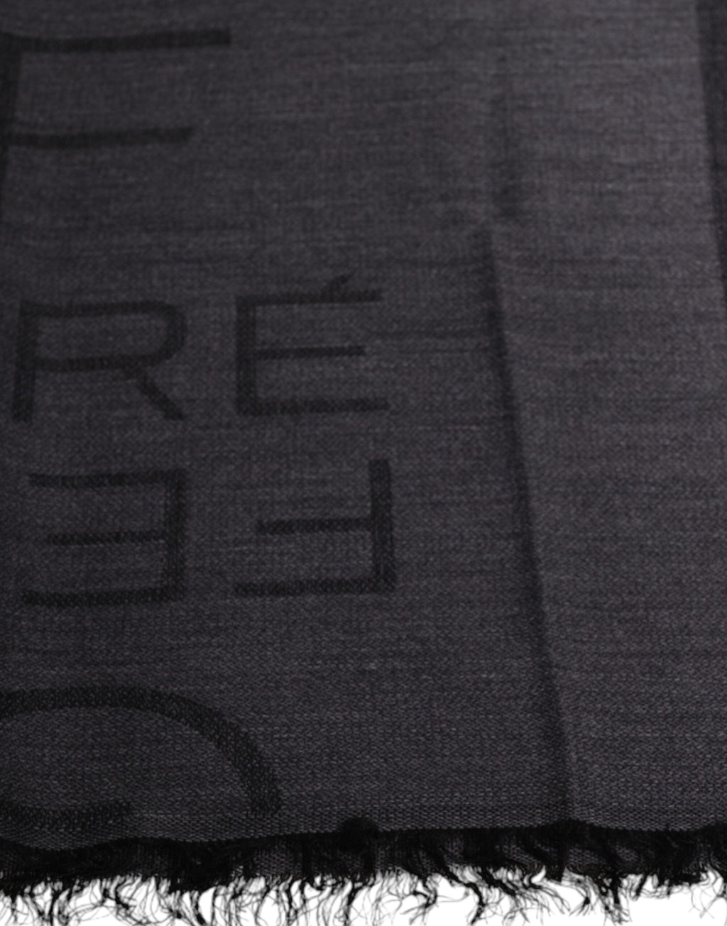 Foulard à motifs en laine et viscose gris foncé GF Ferre
