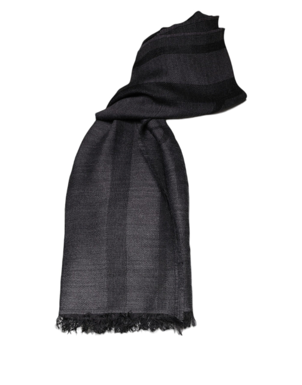 Foulard à motifs en laine et viscose gris foncé GF Ferre