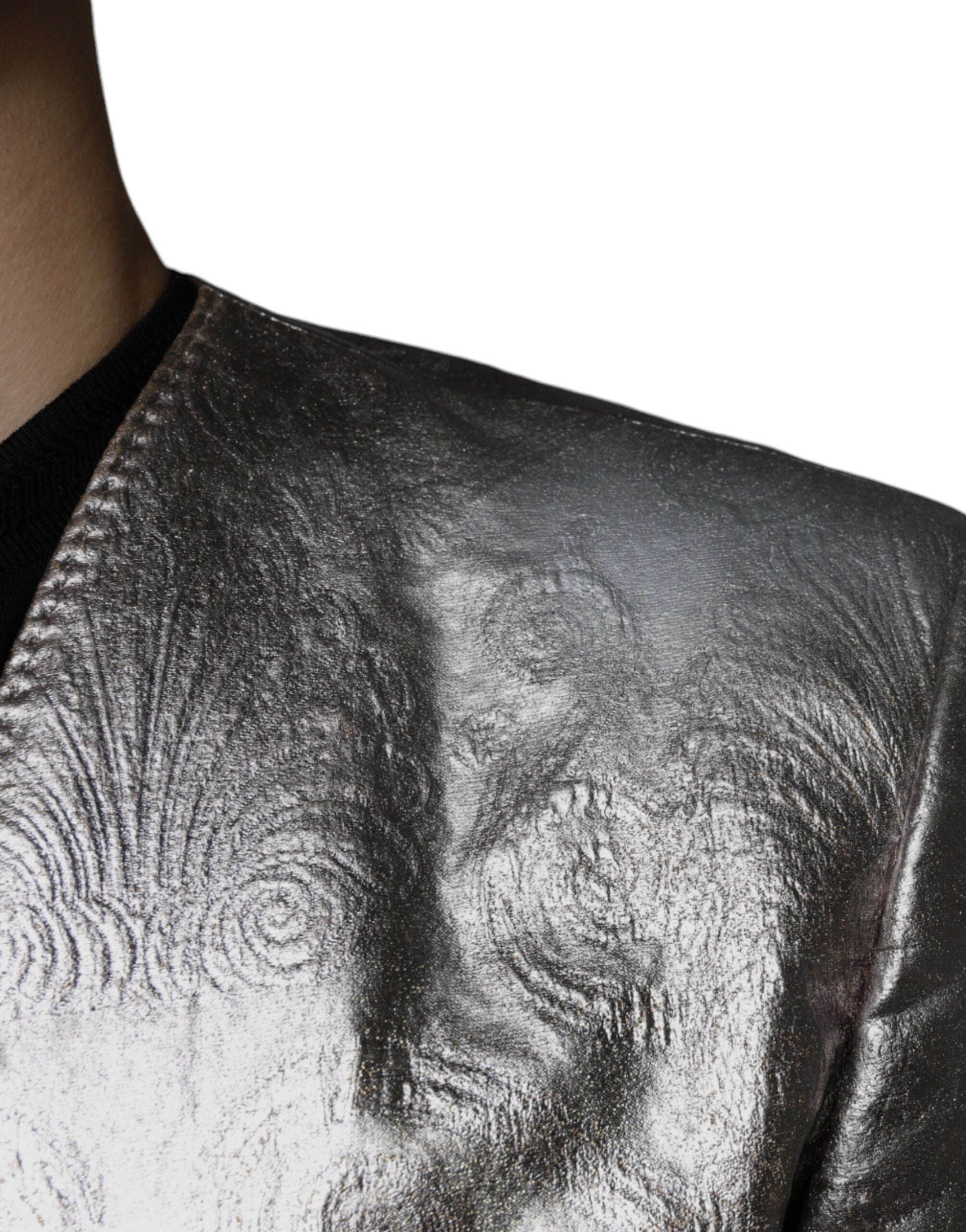 Blazer simple boutonnage en jacquard doré Dolce &amp; Gabbana