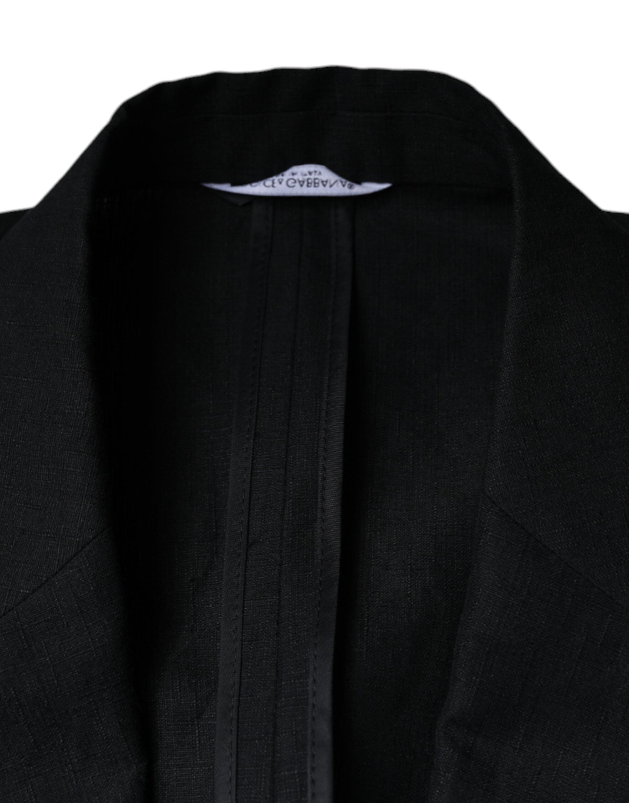 Blazer croisé en lin noir Dolce &amp; Gabbana