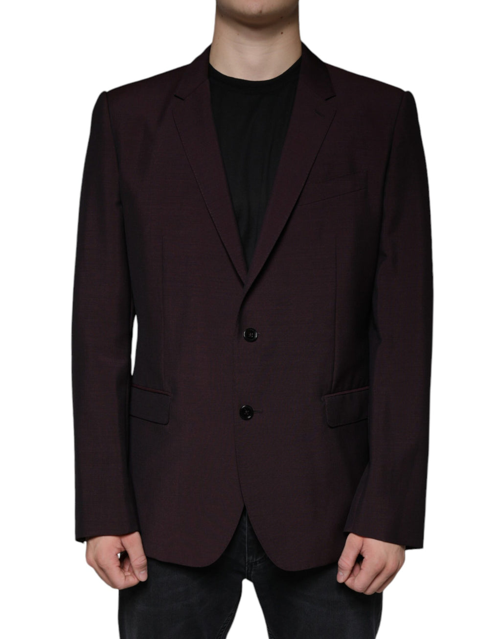Blazer simple boutonnage en laine bordeaux Dolce &amp; Gabbana