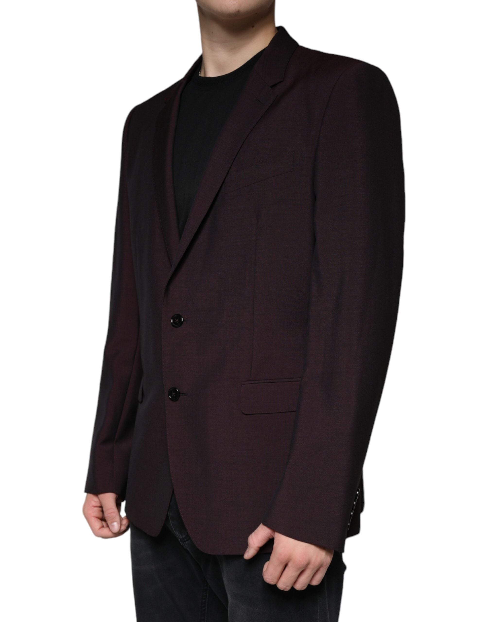 Blazer simple boutonnage en laine bordeaux Dolce &amp; Gabbana