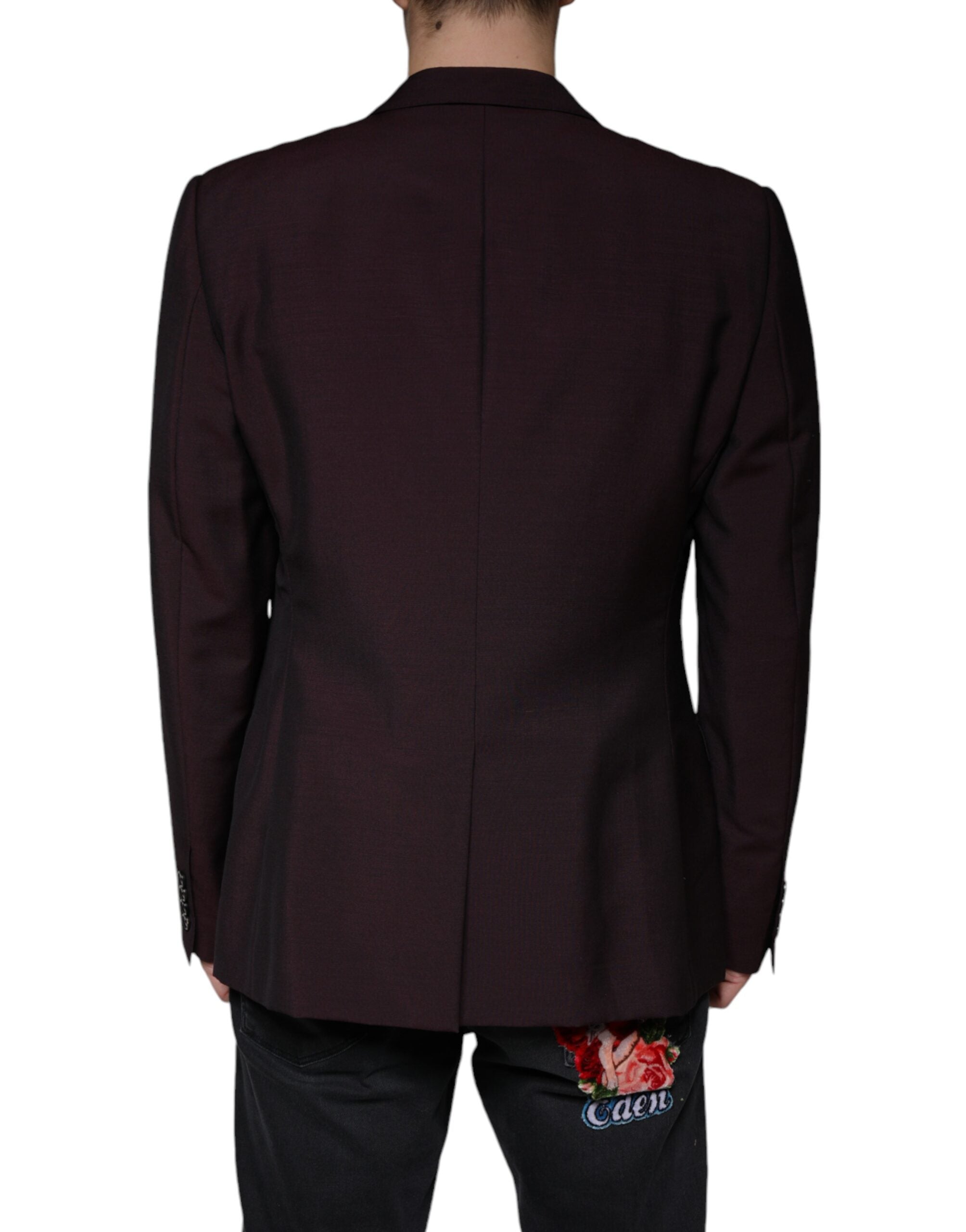 Blazer simple boutonnage en laine bordeaux Dolce &amp; Gabbana
