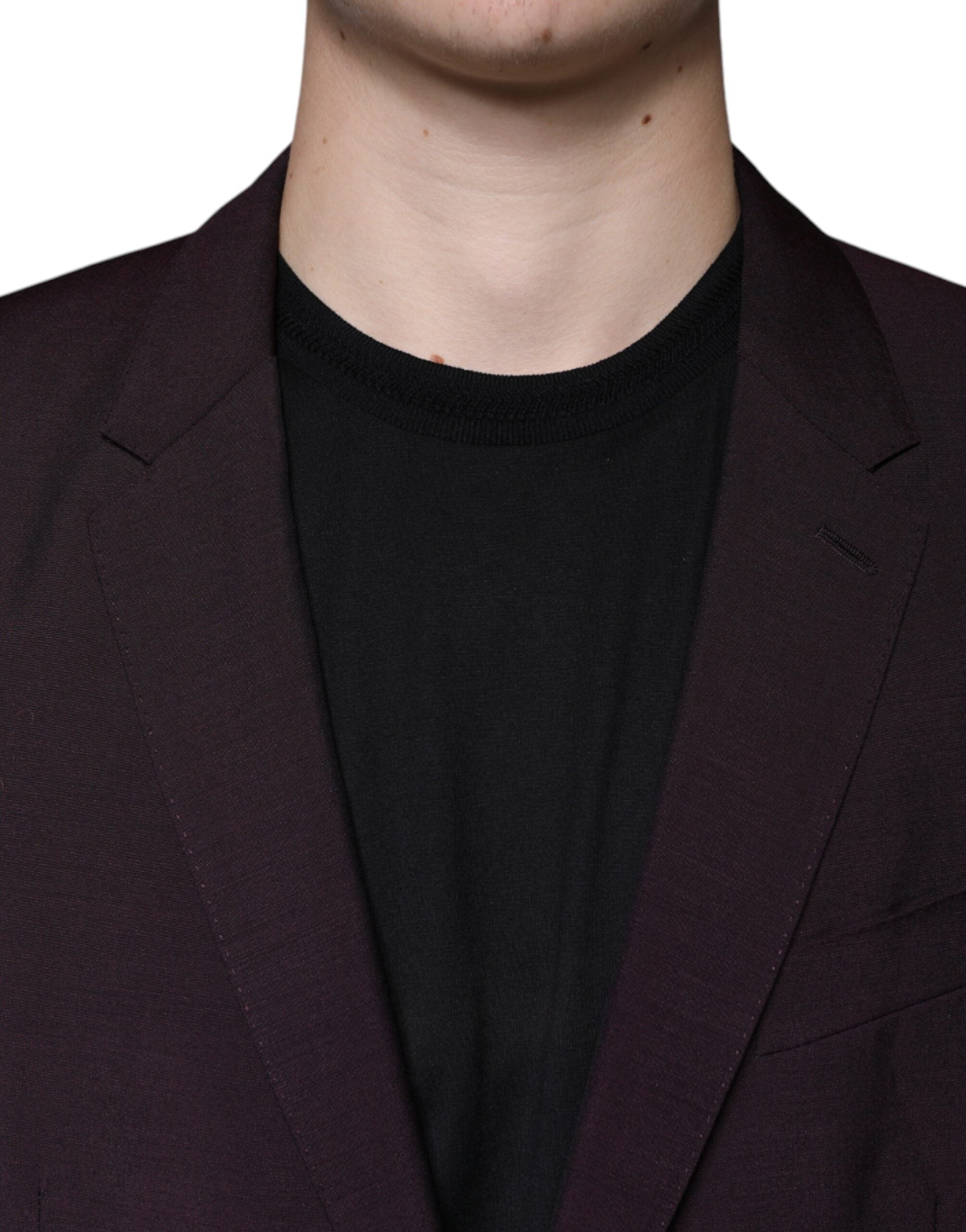 Blazer simple boutonnage en laine bordeaux Dolce &amp; Gabbana