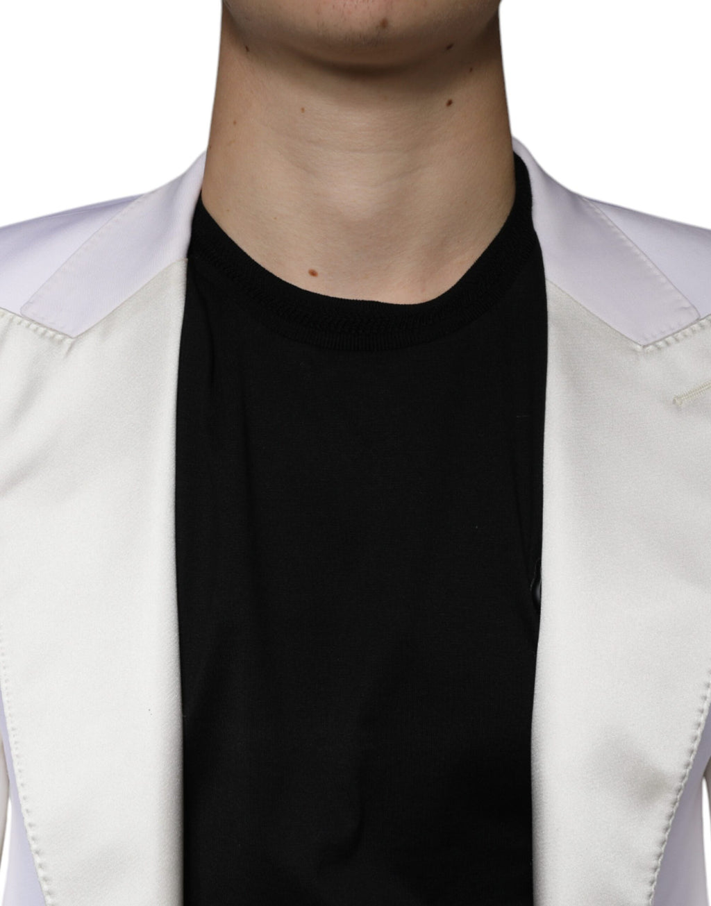 Blazer simple boutonnage en laine blanc cassé Dolce &amp; Gabbana