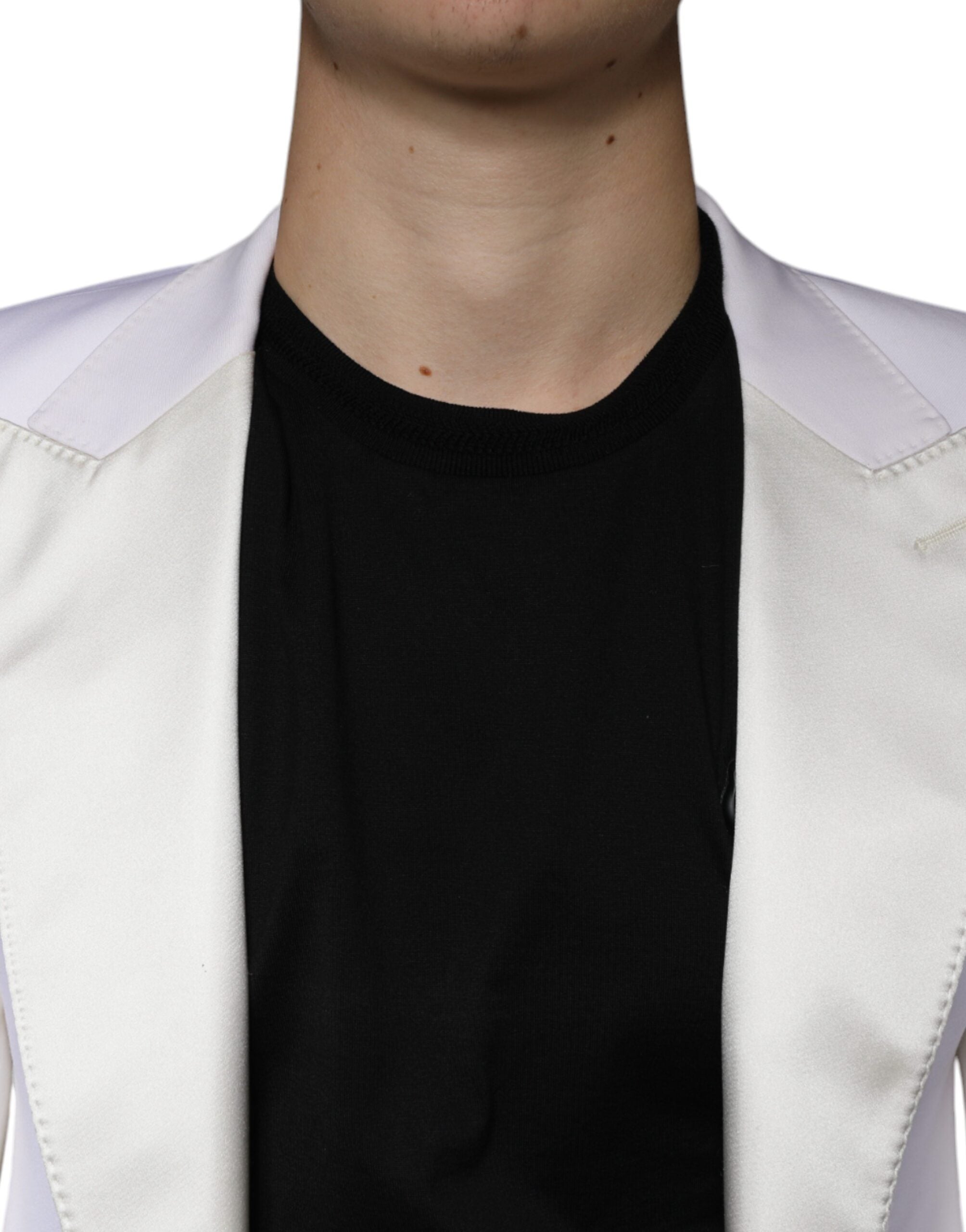 Blazer simple boutonnage en laine blanc cassé Dolce &amp; Gabbana