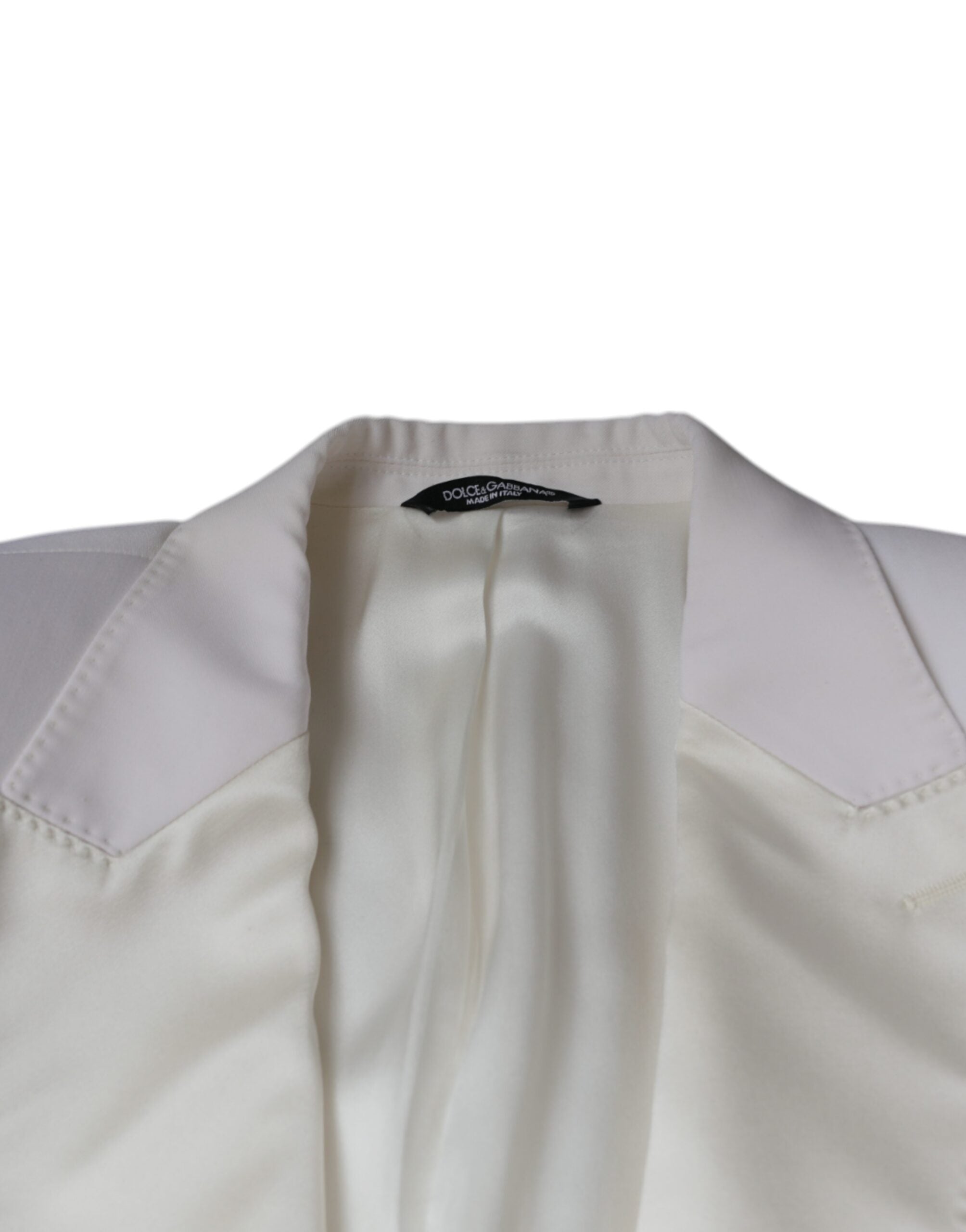 Blazer simple boutonnage en laine blanc cassé Dolce &amp; Gabbana