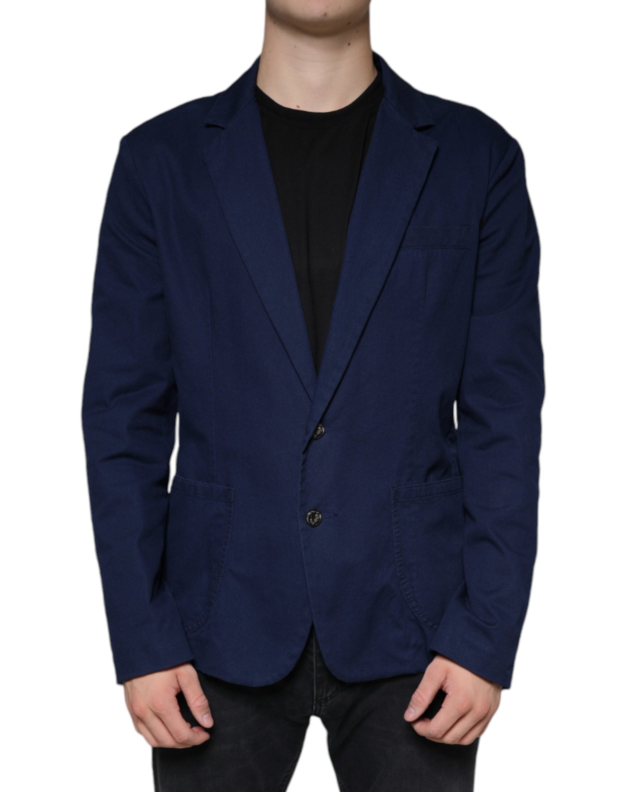 Blazer-manteau simple boutonnage bleu Dolce &amp; Gabbana