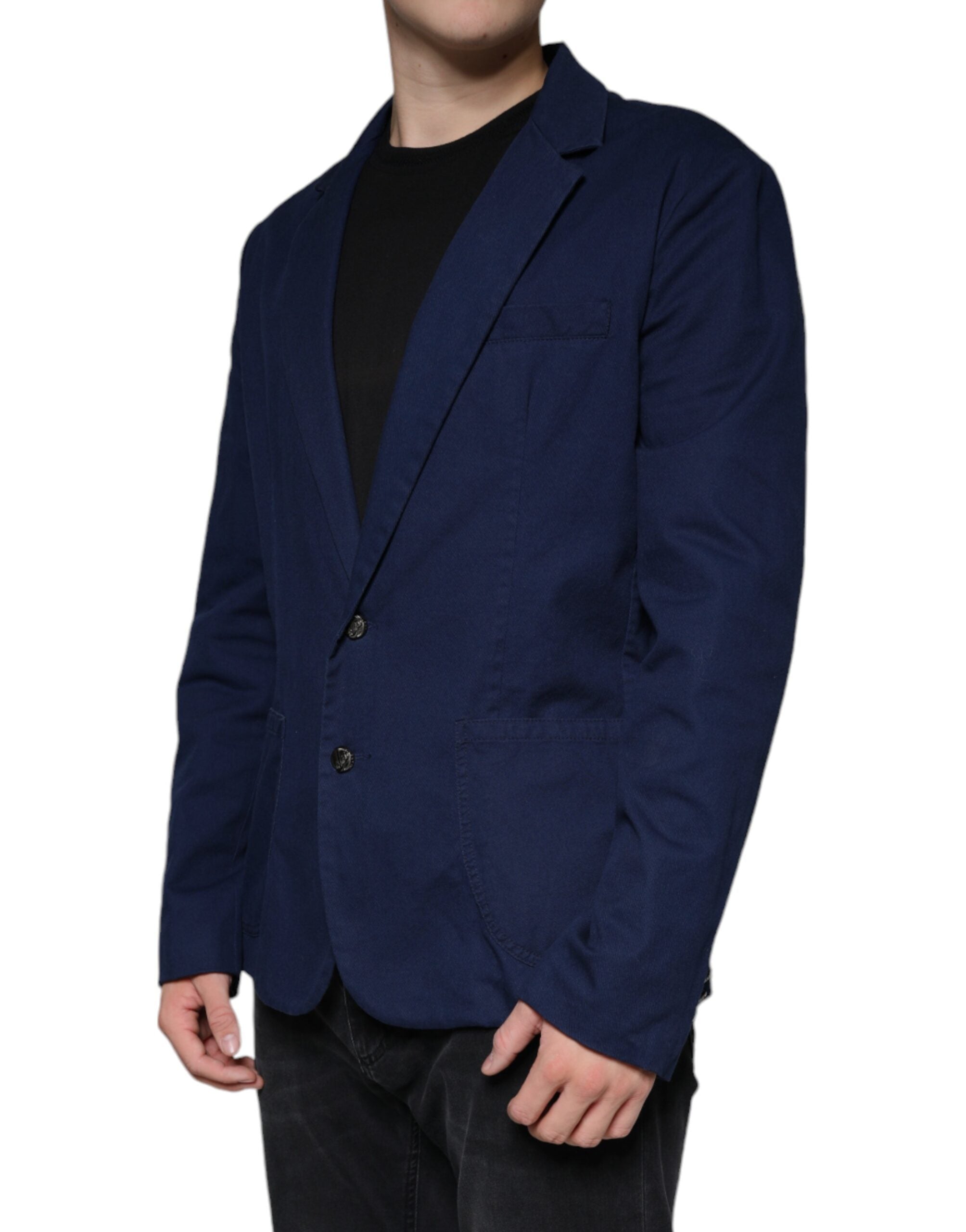 Blazer-manteau simple boutonnage bleu Dolce &amp; Gabbana