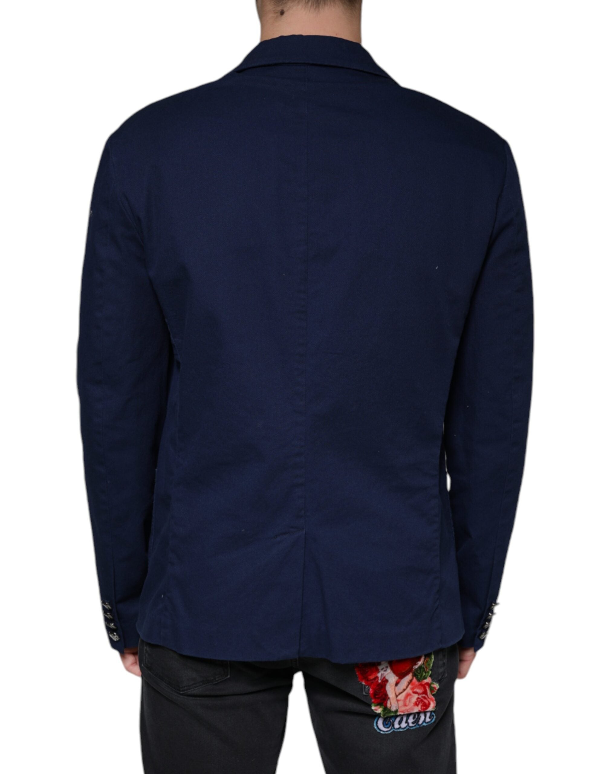 Blazer-manteau simple boutonnage bleu Dolce &amp; Gabbana