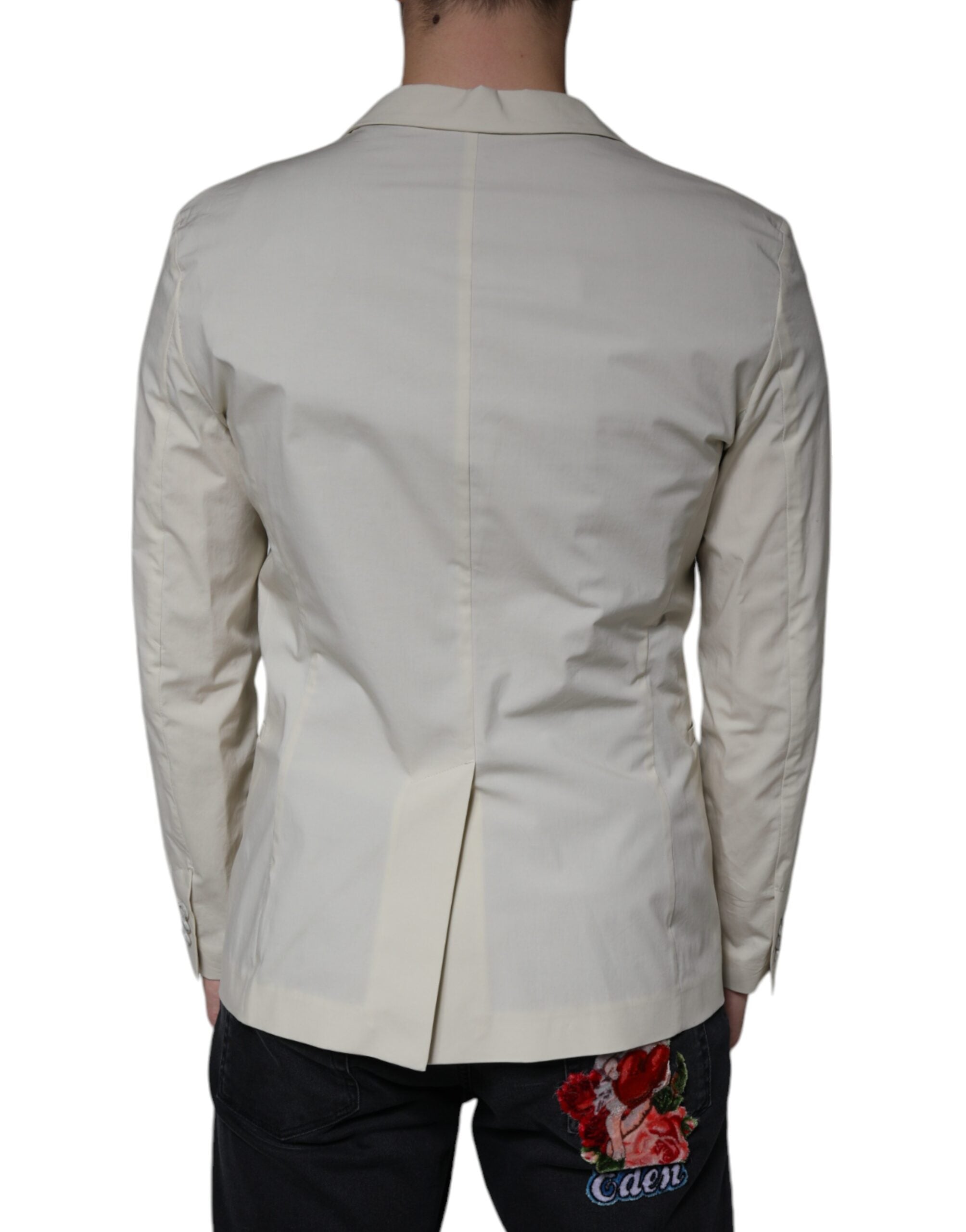 Blazer formel beige à simple boutonnage de Paolo Pecora Milano