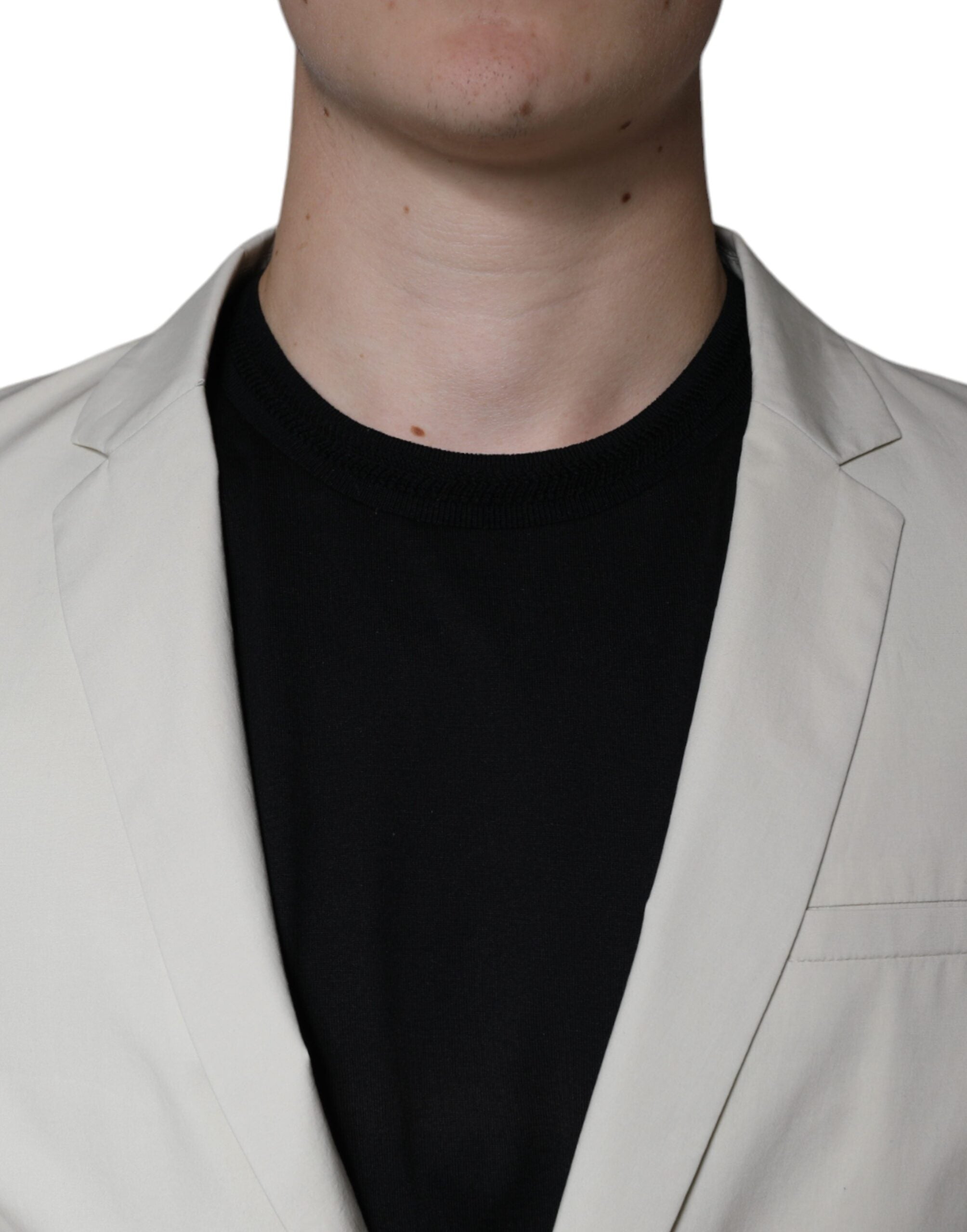 Blazer formel beige à simple boutonnage de Paolo Pecora Milano