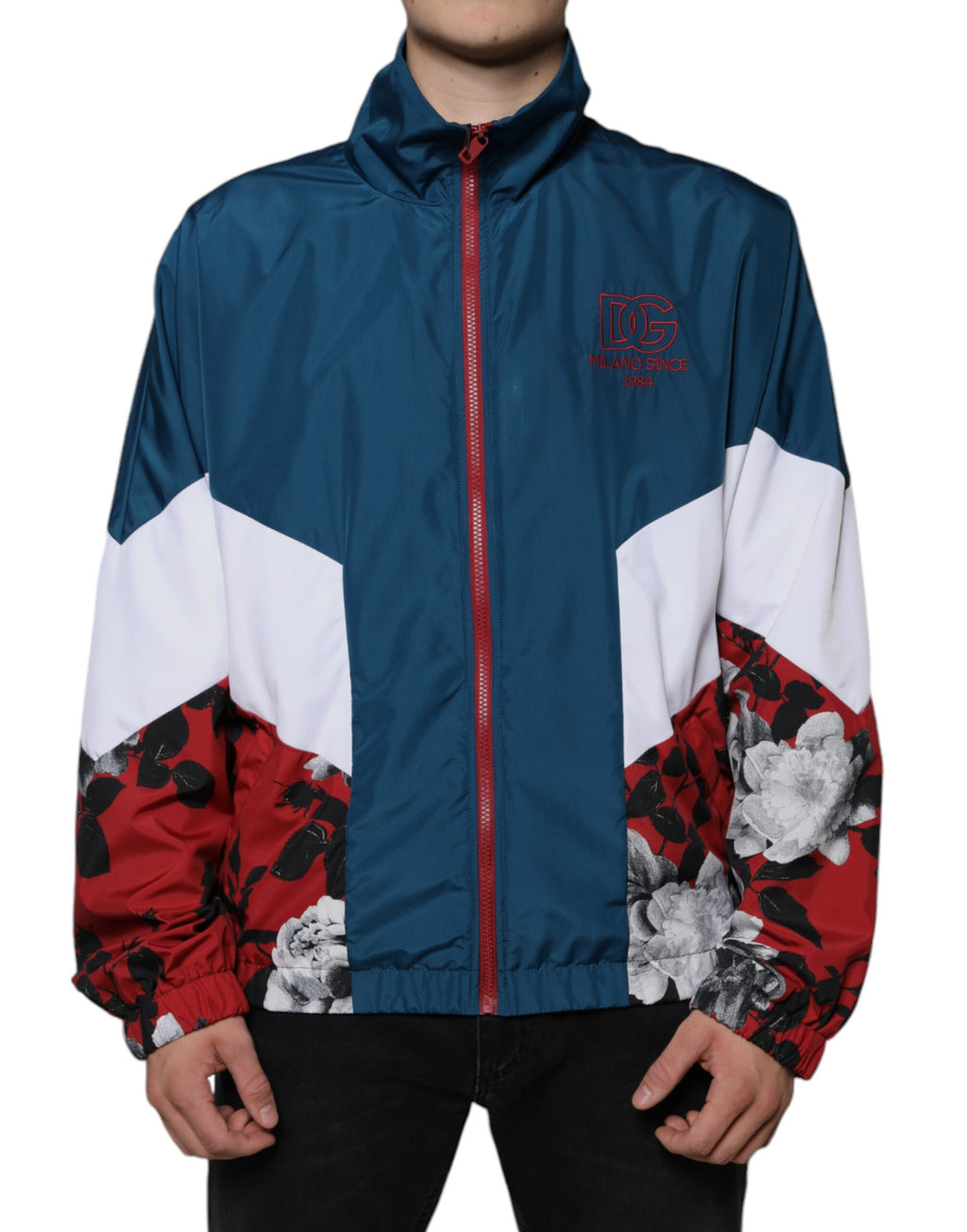 Veste zippée multicolore en polyester Dolce &amp; Gabbana