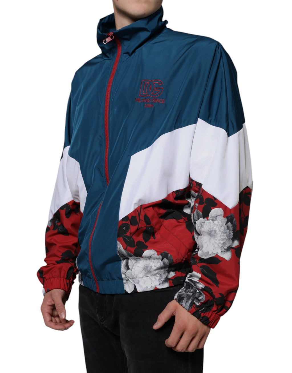 Veste zippée multicolore en polyester Dolce &amp; Gabbana