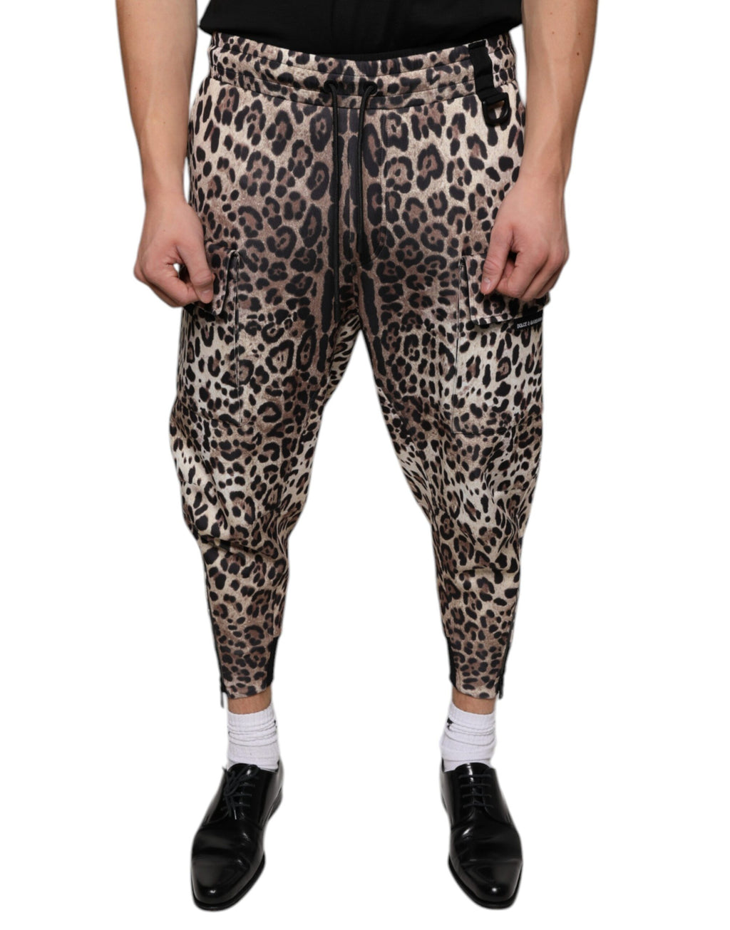 Pantalon de jogging en polyester léopard marron Dolce &amp; Gabbana