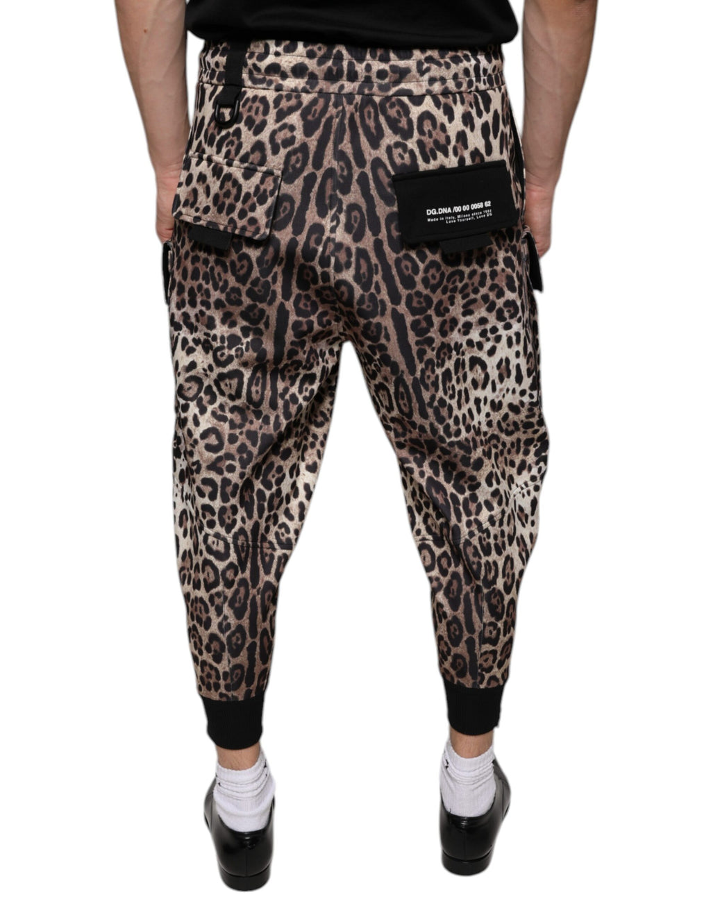 Pantalon de jogging en polyester léopard marron Dolce &amp; Gabbana