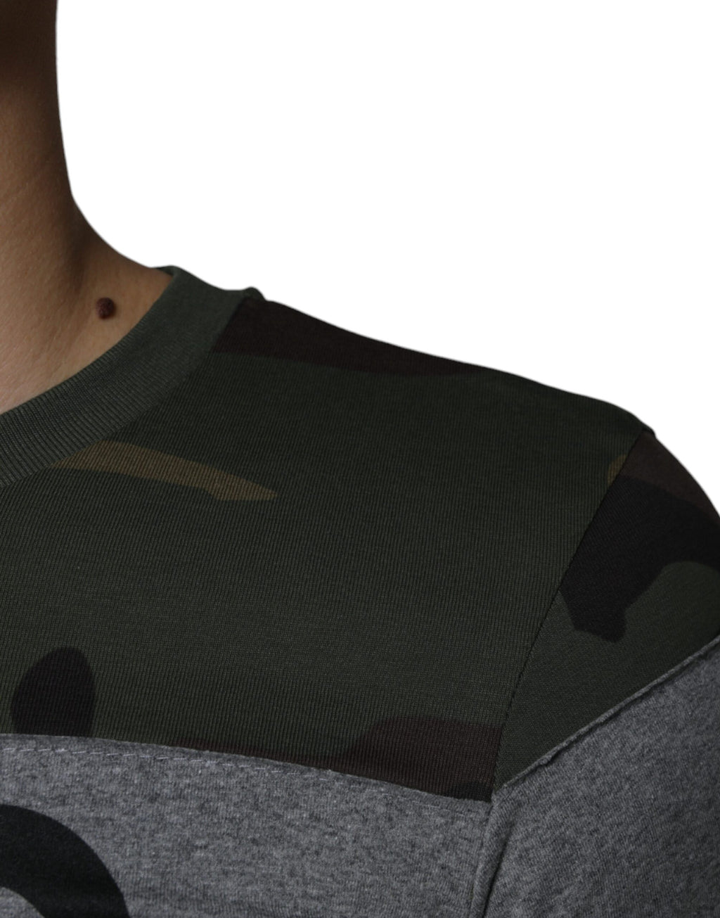 T-shirt ras du cou en coton camouflage multicolore Dolce &amp; Gabbana