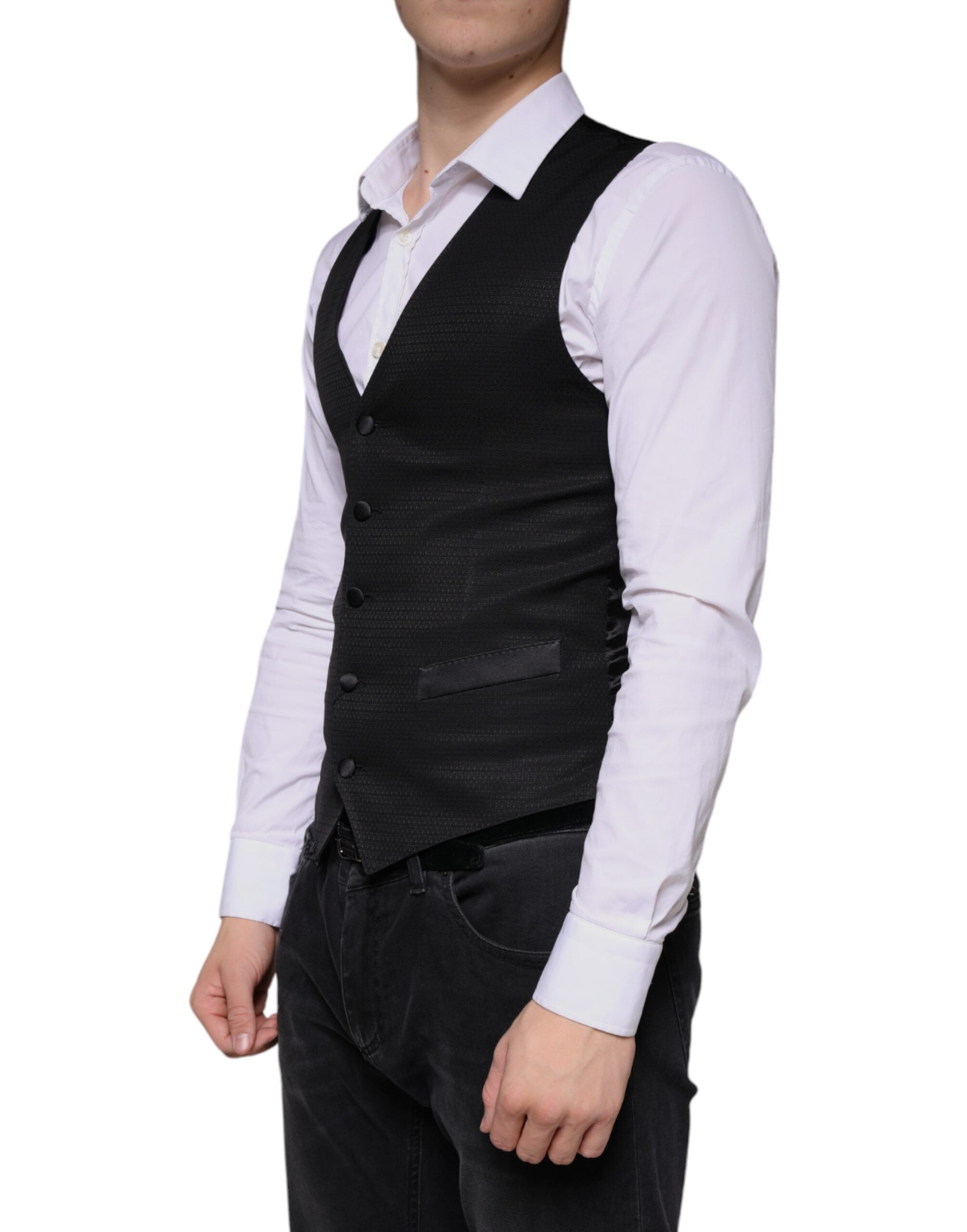 Dolce &amp; Gabbana Schwarze Wollweste, formelle Weste