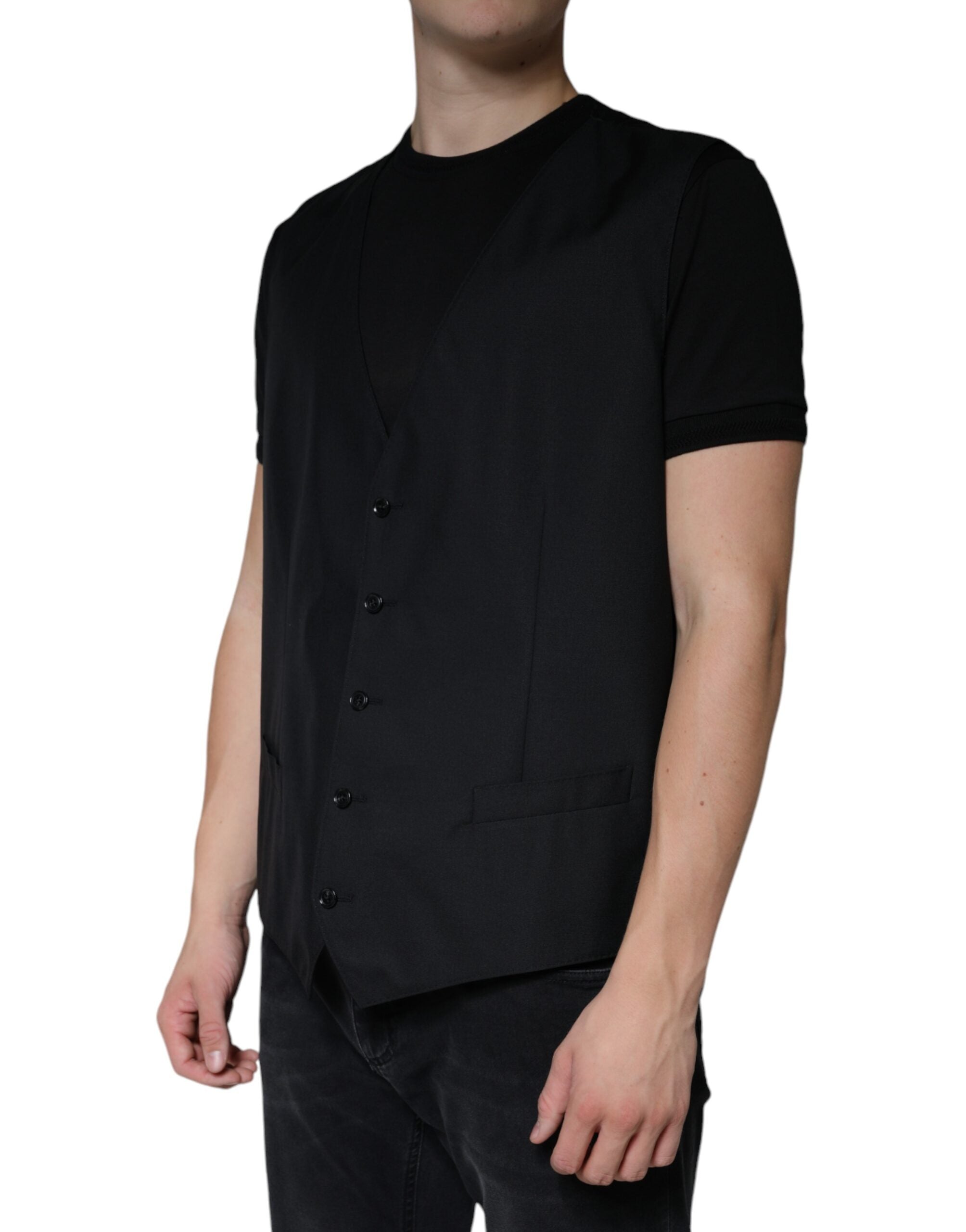 Dolce &amp; Gabbana Schwarze Wollweste, formelle Weste