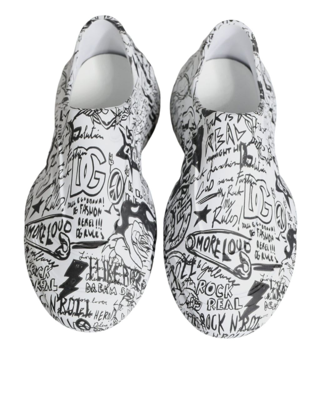 Dolce &amp; Gabbana Daymaster Sneakers mit Graffiti-Muster in Weiß und Schwarz