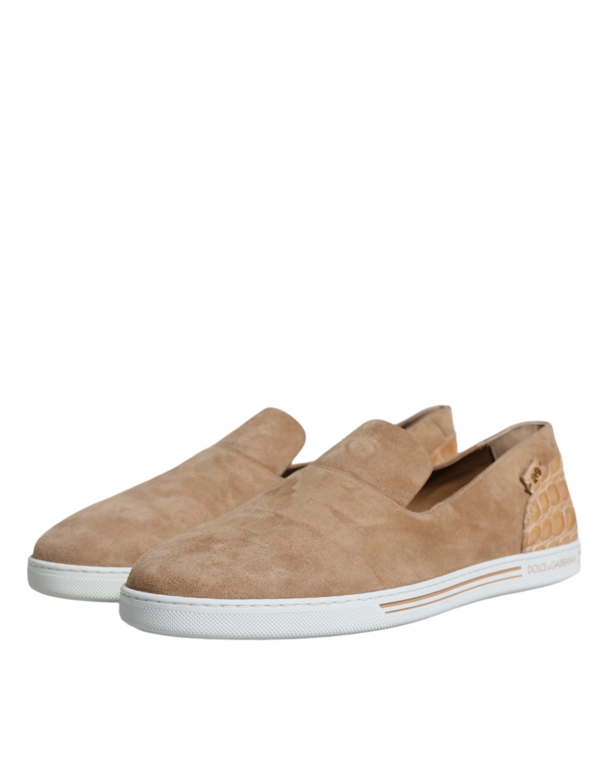Mocassins et pantoufles Dolce &amp; Gabbana en daim beige Caiman