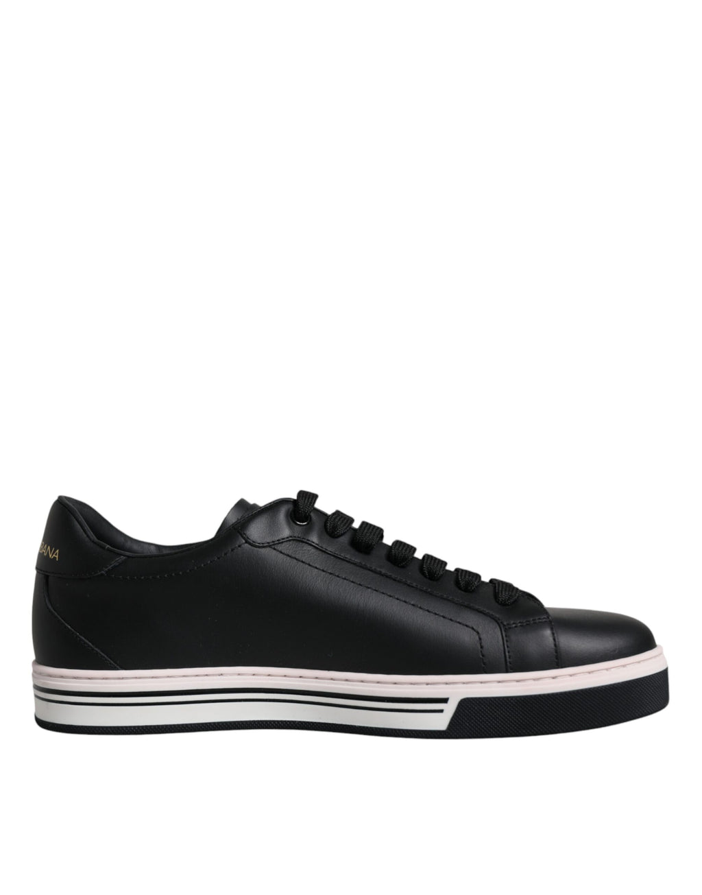 Dolce &amp; Gabbana Schwarze Leder Low Top Herren Sneakers Schuhe