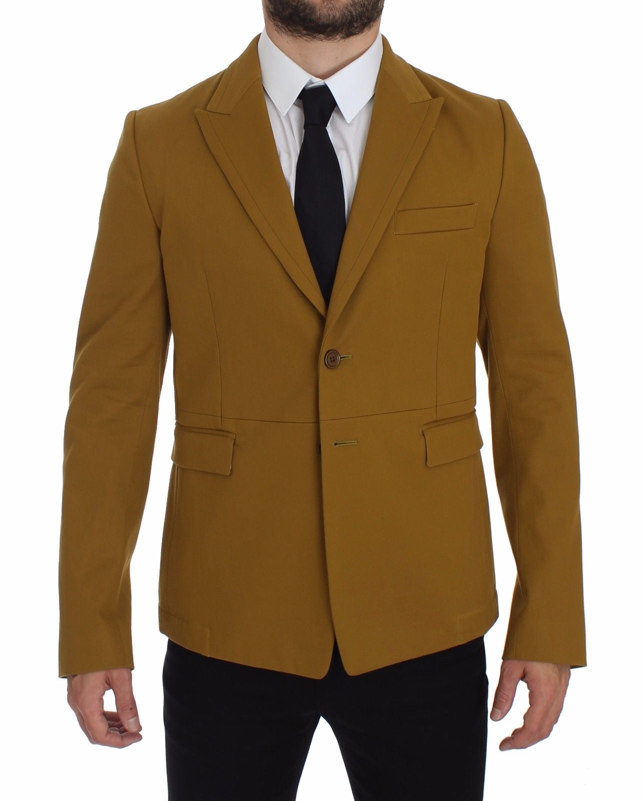 Blazer décontracté élégant en coton mélangé jaune Dolce &amp; Gabbana