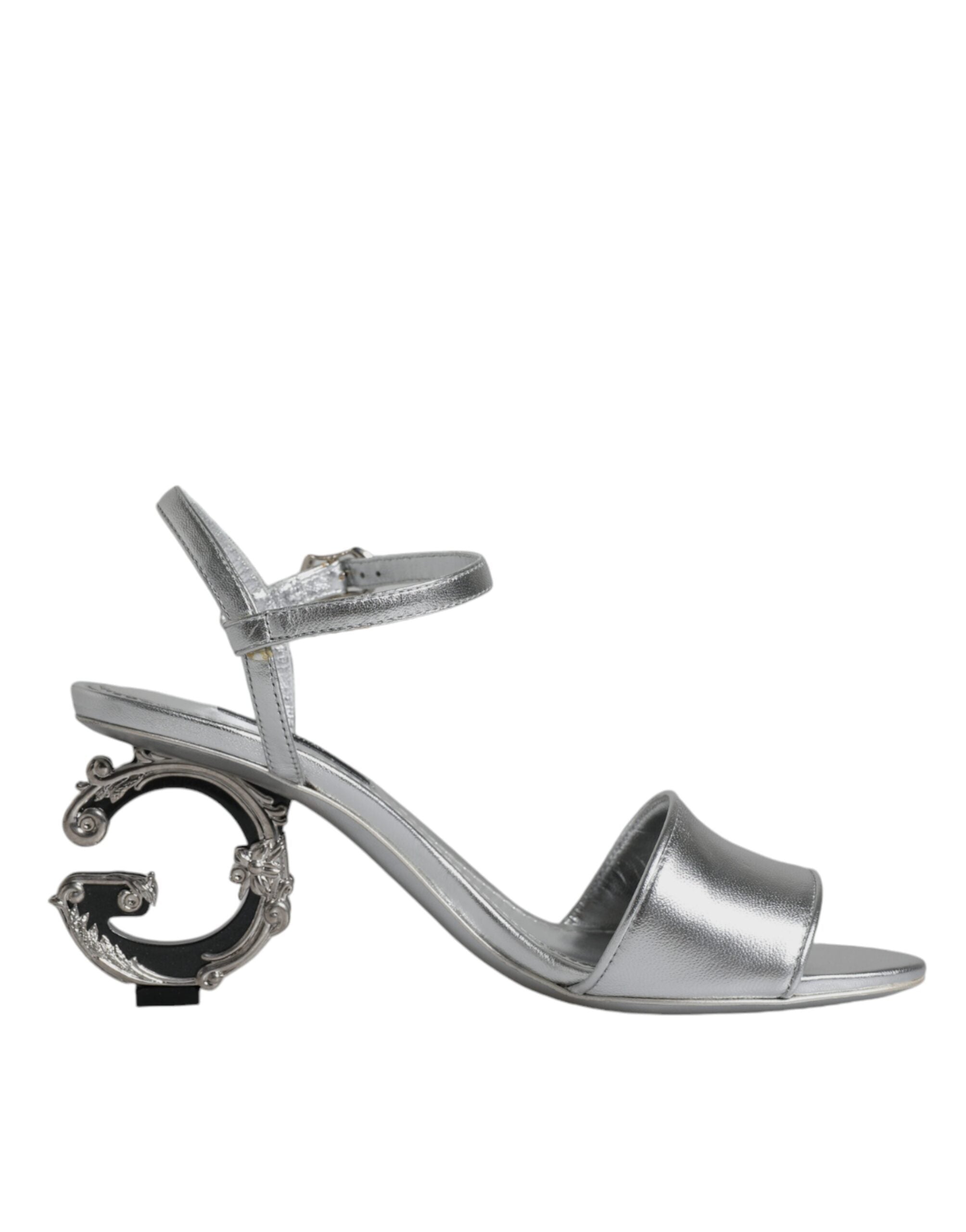 Sandales à talons et bride cheville Dolce &amp; Gabbana argentées KEIRA