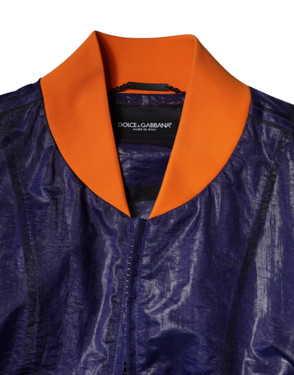Veste bomber zippée en coton stretch bleu Dolce &amp; Gabbana