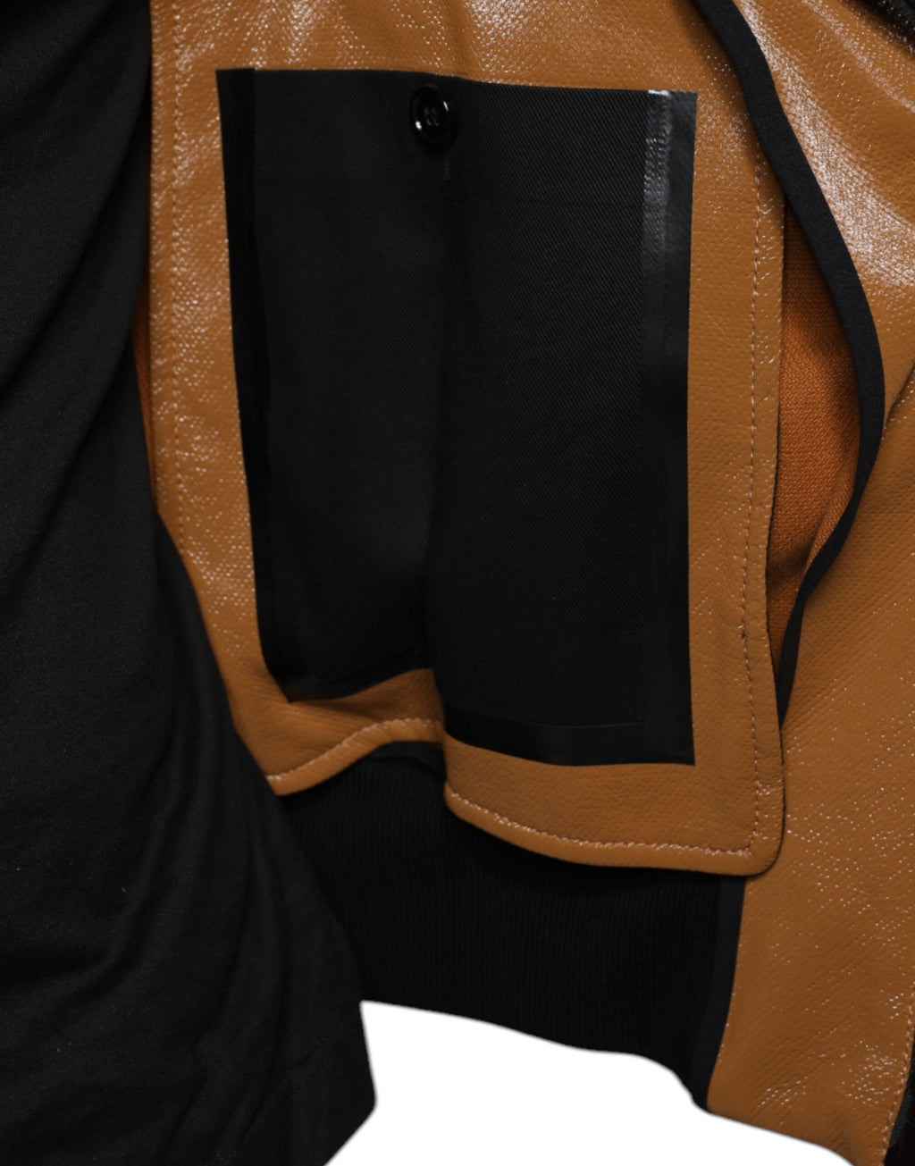 Blouson aviateur zippé en cuir marron Dolce &amp; Gabbana pour homme