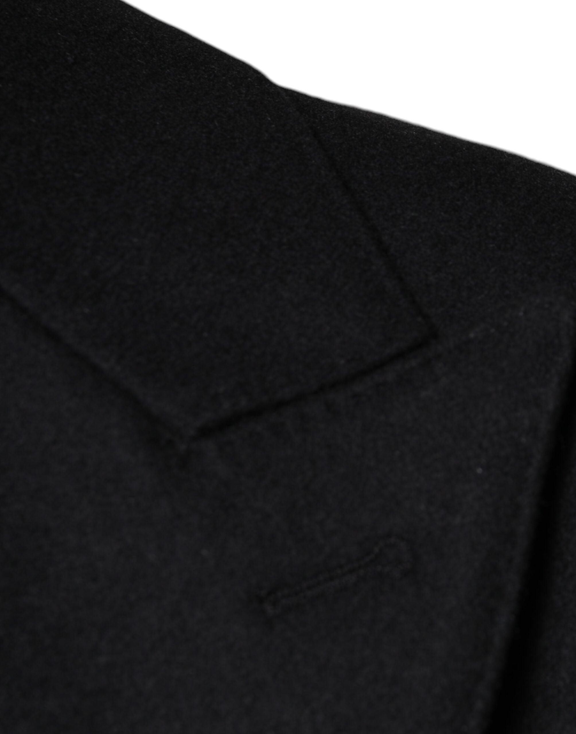 Dolce &amp; Gabbana Manteau croisé en laine noire pour homme