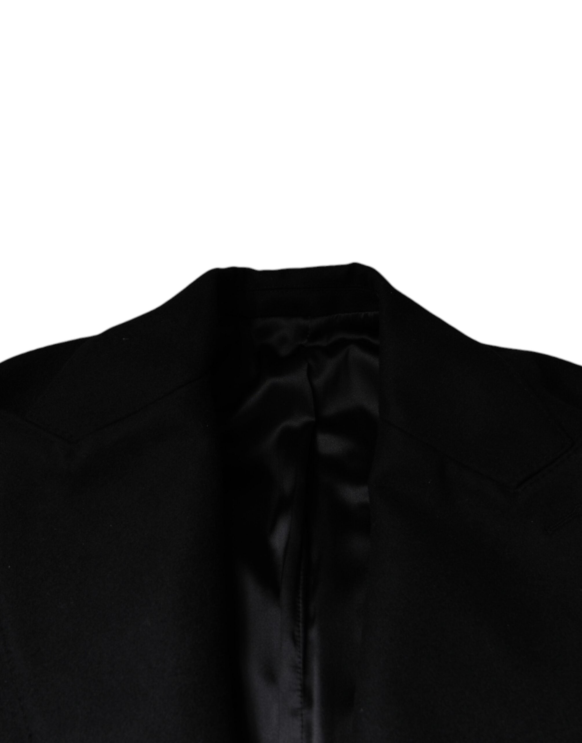 Dolce &amp; Gabbana Manteau croisé en laine noire pour homme
