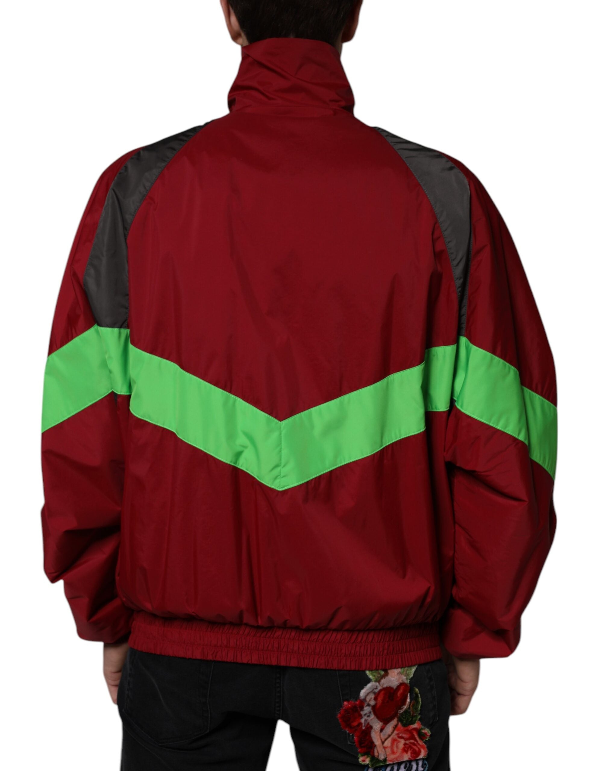 Veste coupe-vent zippée en nylon multicolore Dolce &amp; Gabbana