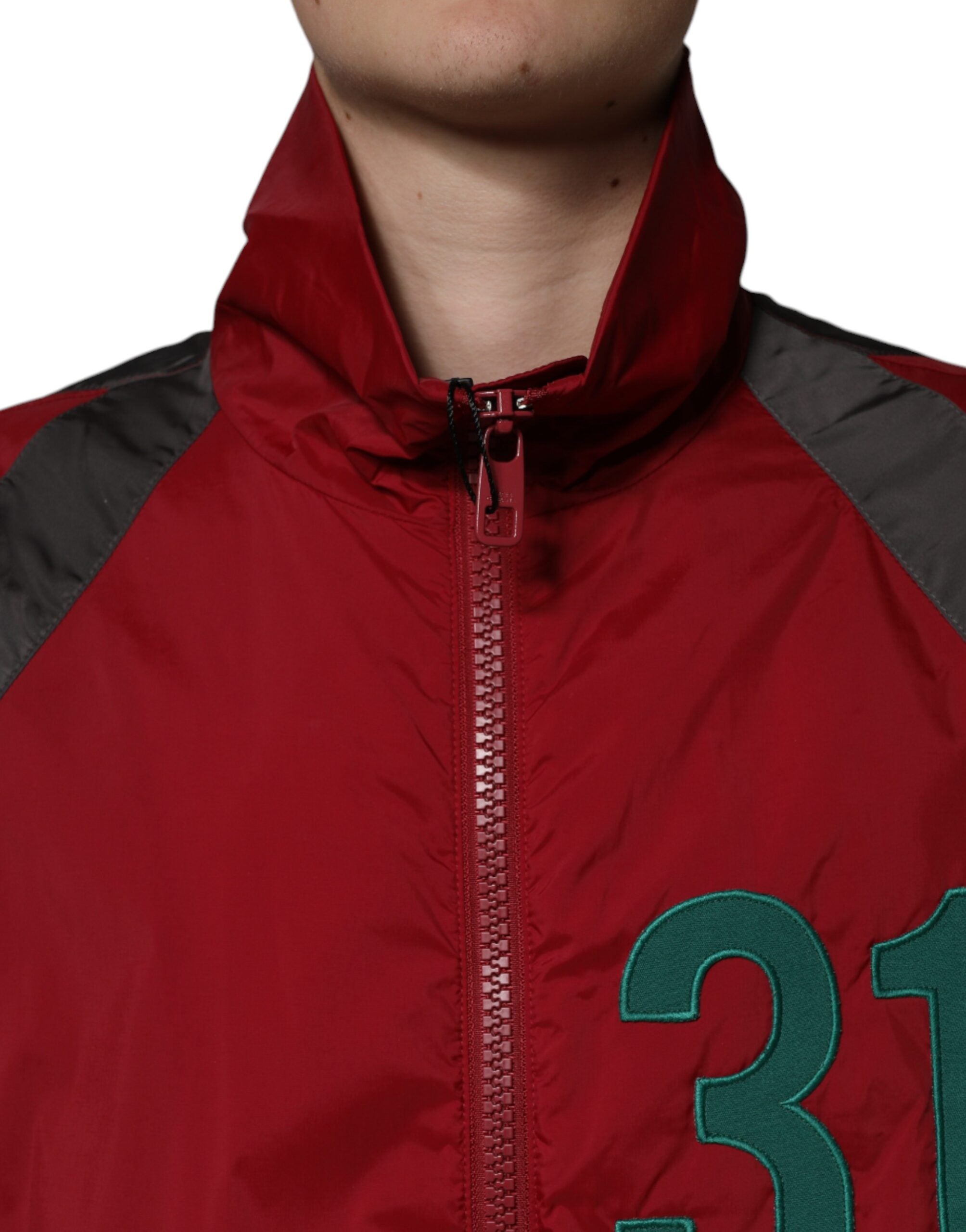 Veste coupe-vent zippée en nylon multicolore Dolce &amp; Gabbana