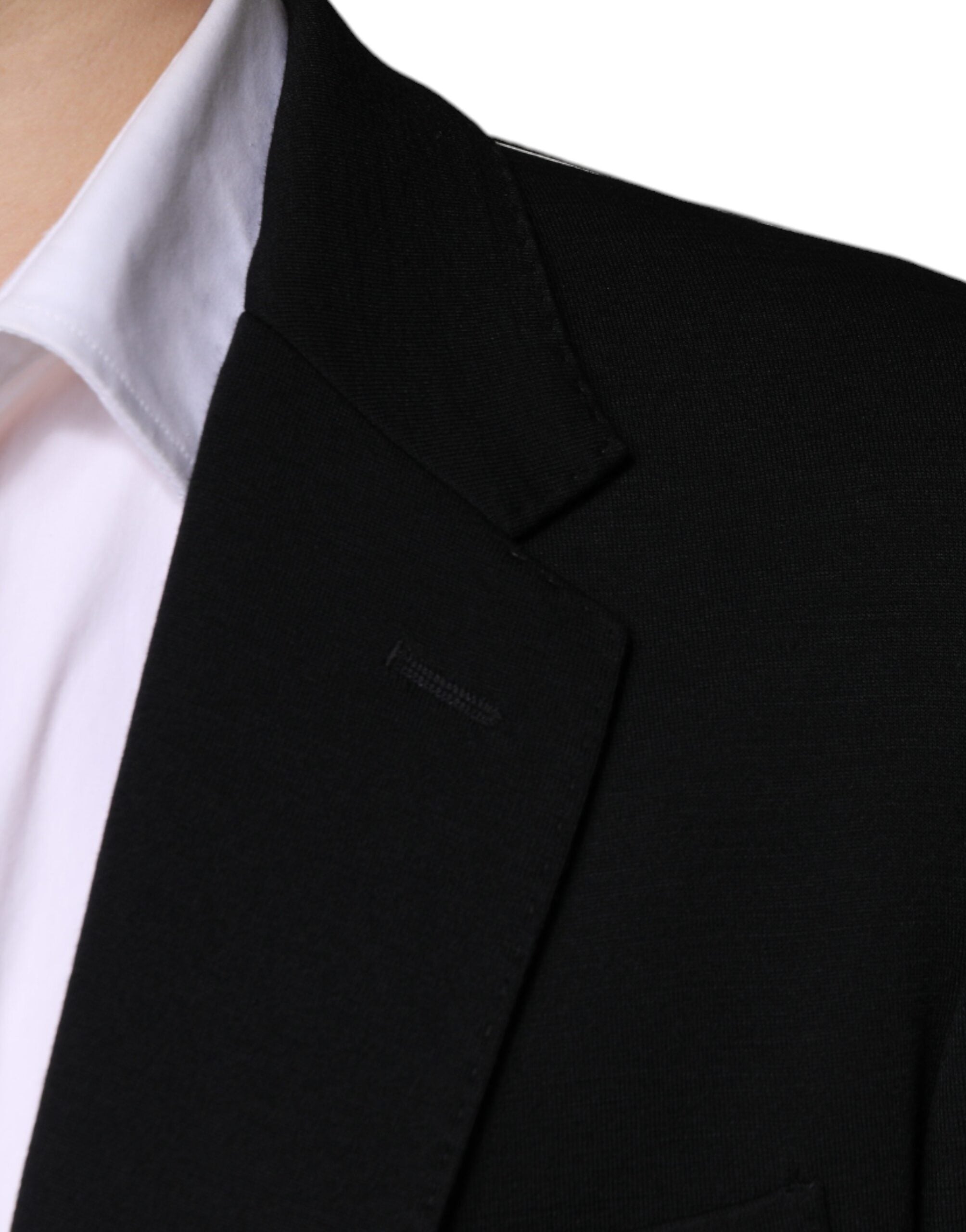 Blazer formel à simple boutonnage en laine noire Dolce &amp; Gabbana