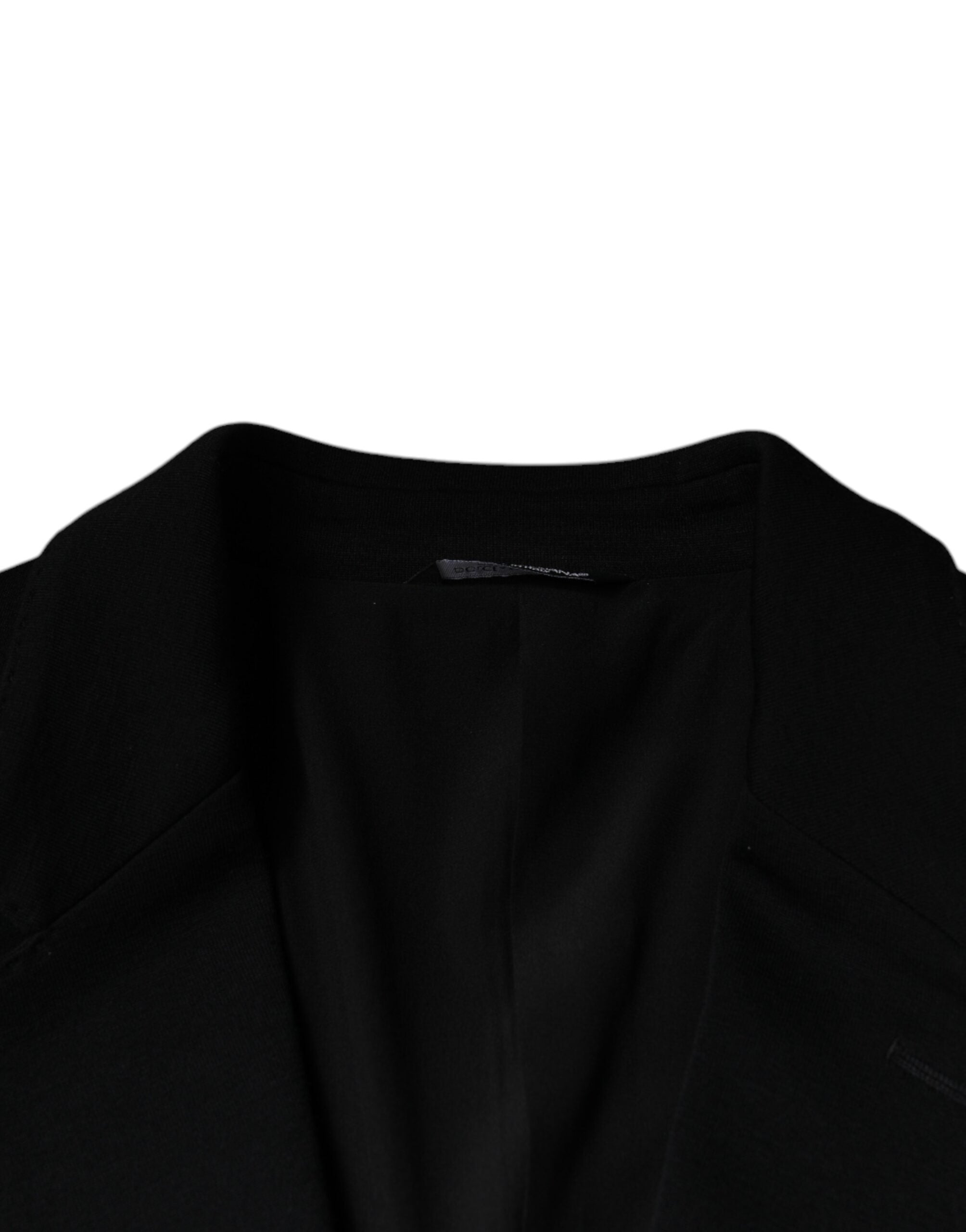 Blazer formel à simple boutonnage en laine noire Dolce &amp; Gabbana