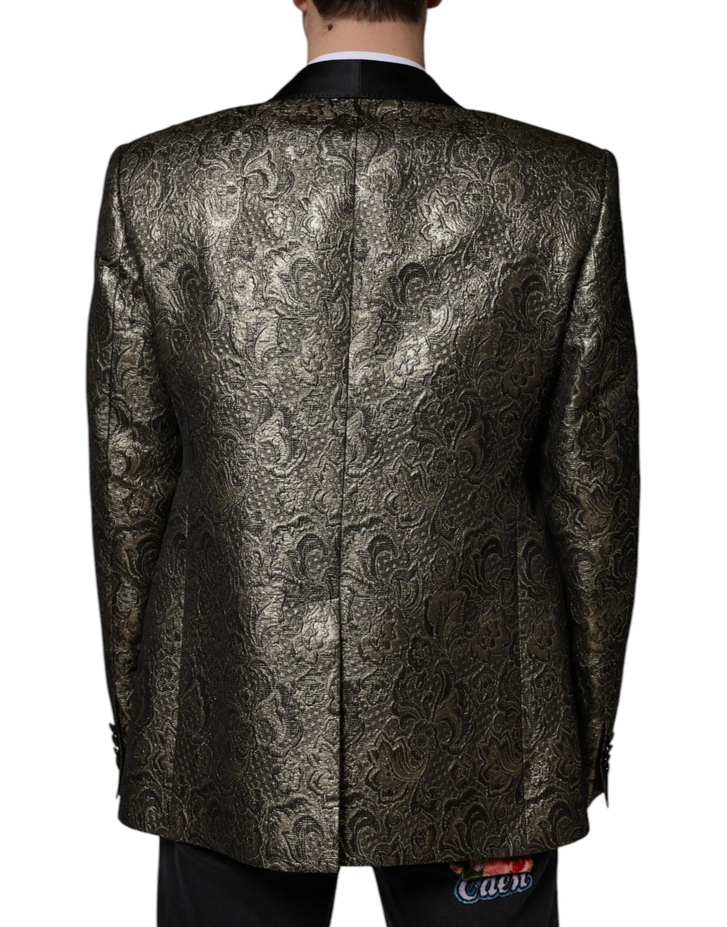 Blazer manteau simple boutonnage en jacquard Dolce &amp; Gabbana Gold SICILIA