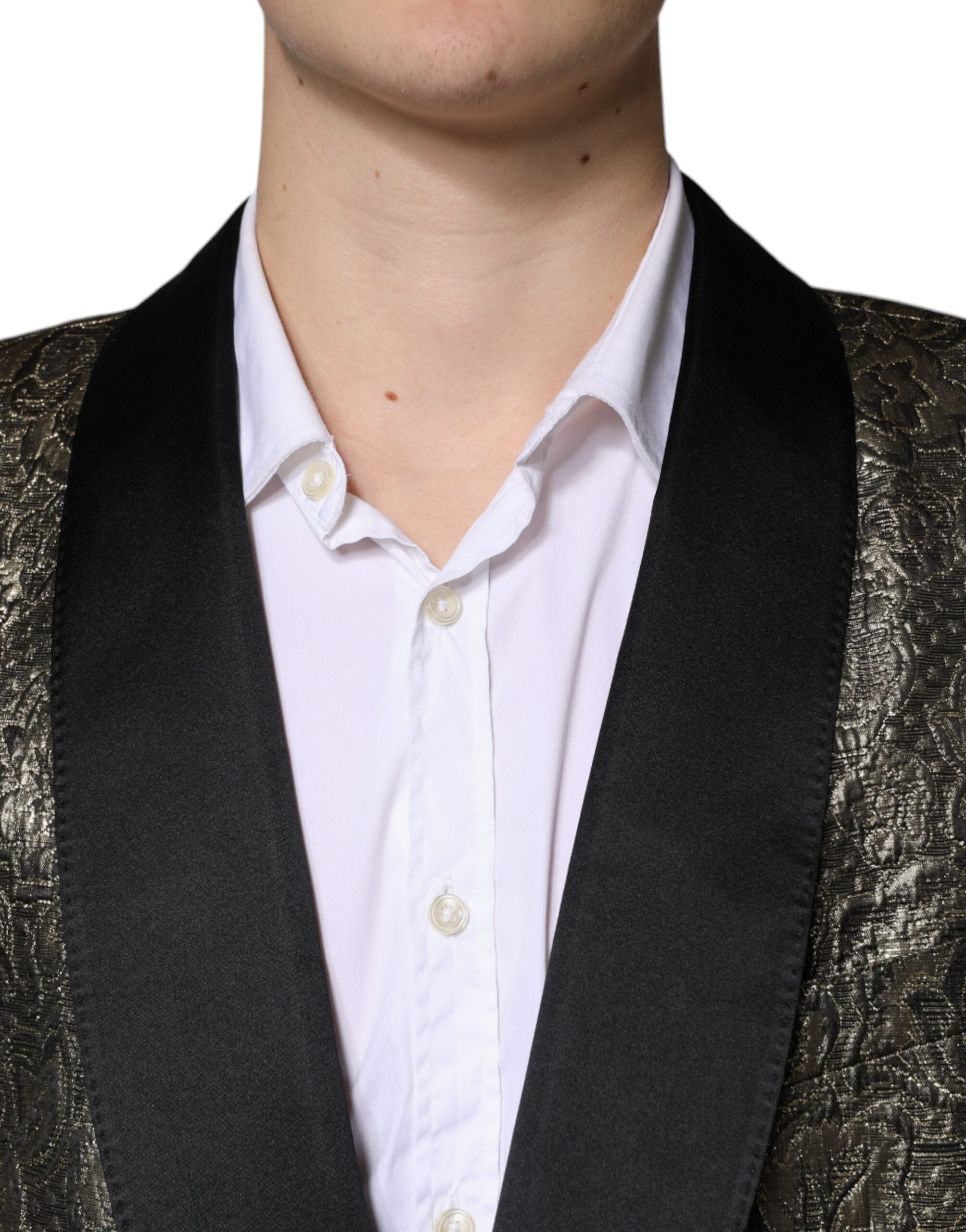 Blazer manteau simple boutonnage en jacquard Dolce &amp; Gabbana Gold SICILIA