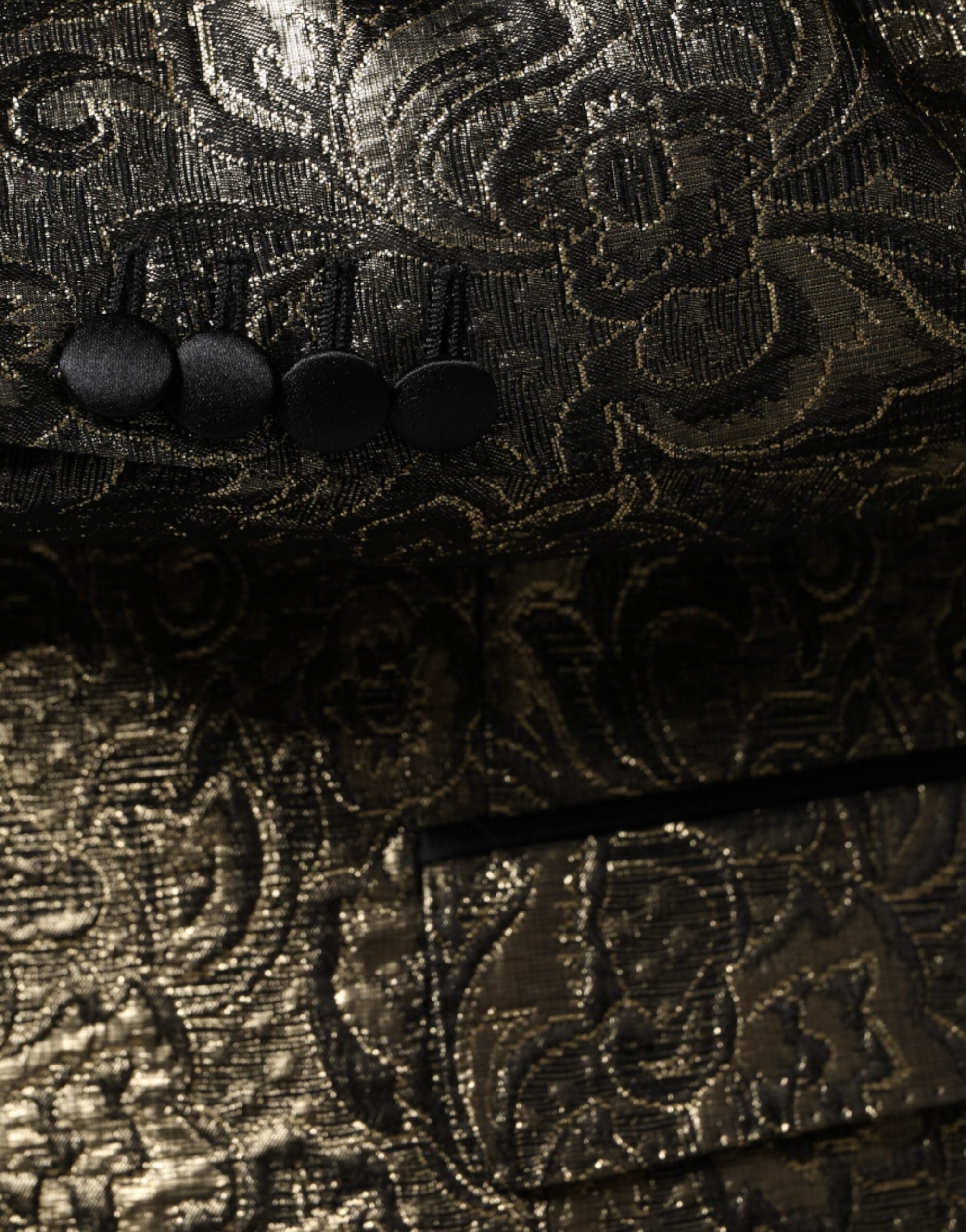 Blazer manteau simple boutonnage en jacquard Dolce &amp; Gabbana Gold SICILIA