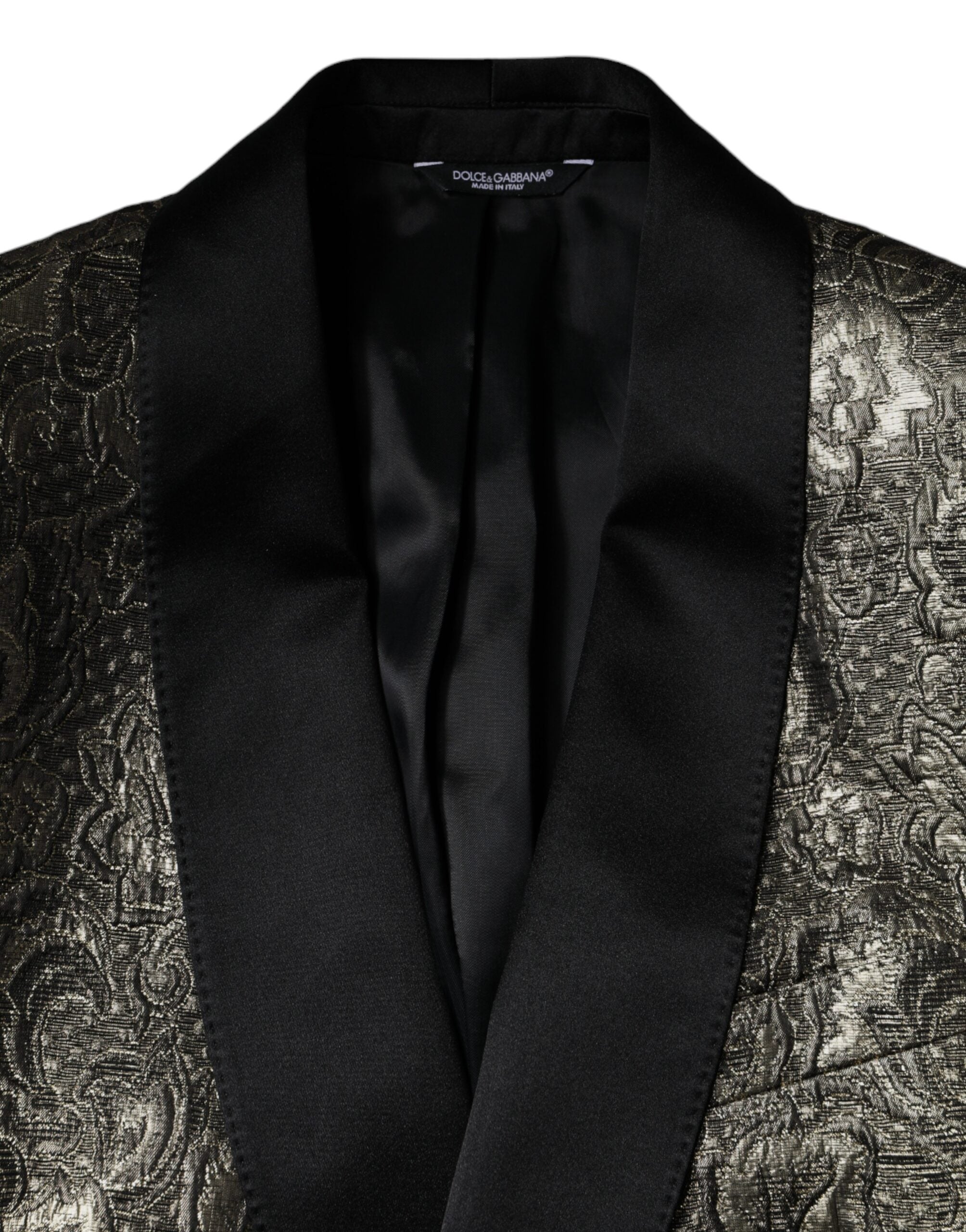 Blazer manteau simple boutonnage en jacquard Dolce &amp; Gabbana Gold SICILIA