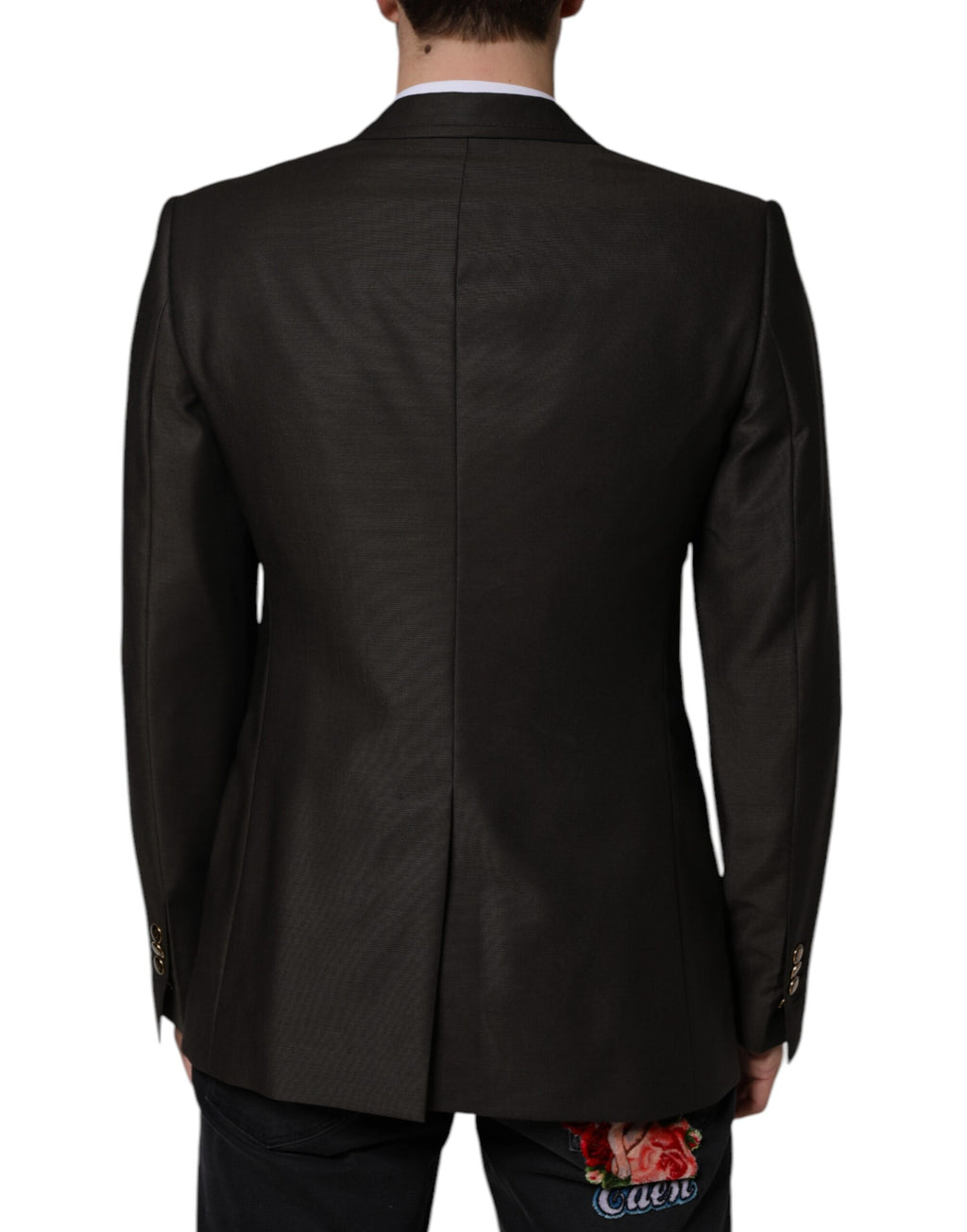 Dolce &amp; Gabbana Blazer Veste en laine marron et vert abeille