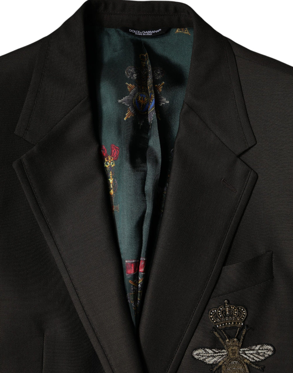 Dolce &amp; Gabbana Blazer Veste en laine marron et vert abeille