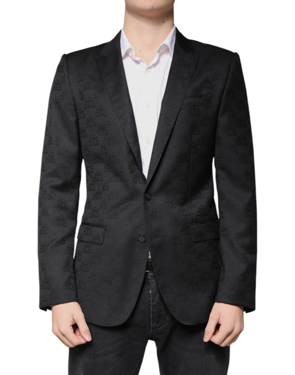 Blazer formel à simple boutonnage en laine noire Dolce &amp; Gabbana