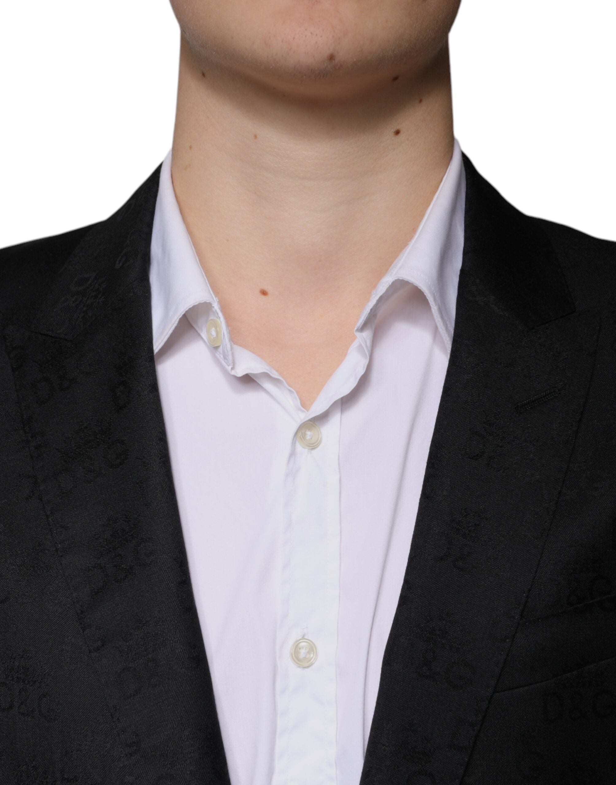Blazer formel à simple boutonnage en laine noire Dolce &amp; Gabbana