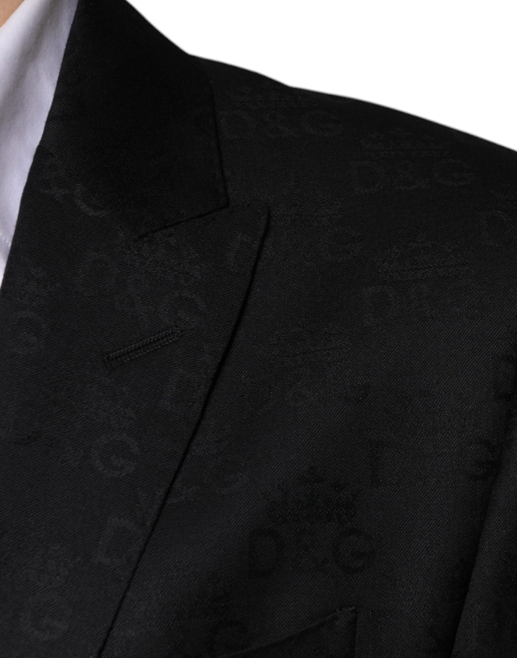 Blazer formel à simple boutonnage en laine noire Dolce &amp; Gabbana