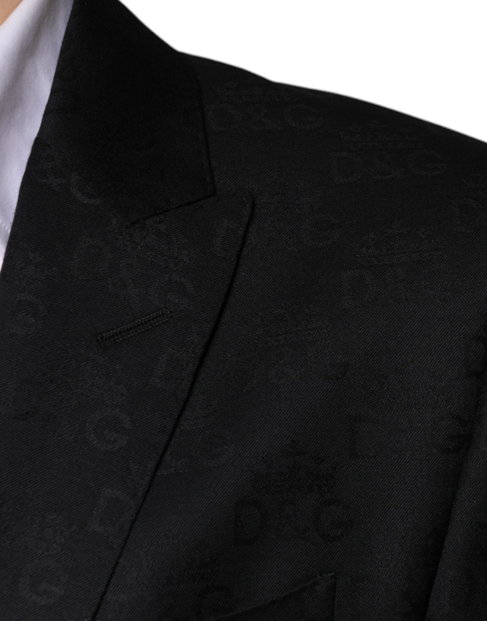 Blazer formel à simple boutonnage en laine noire Dolce &amp; Gabbana