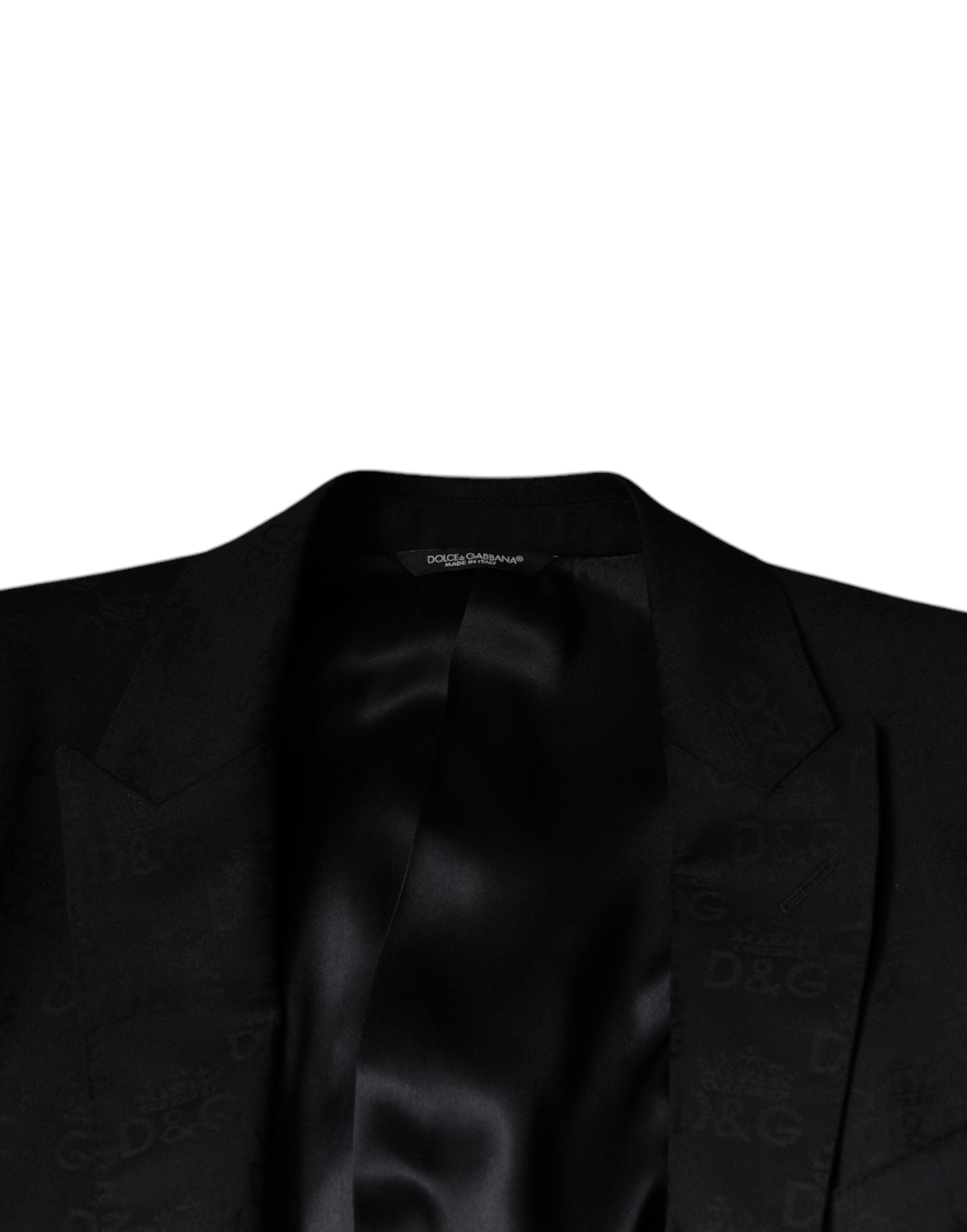 Blazer formel à simple boutonnage en laine noire Dolce &amp; Gabbana