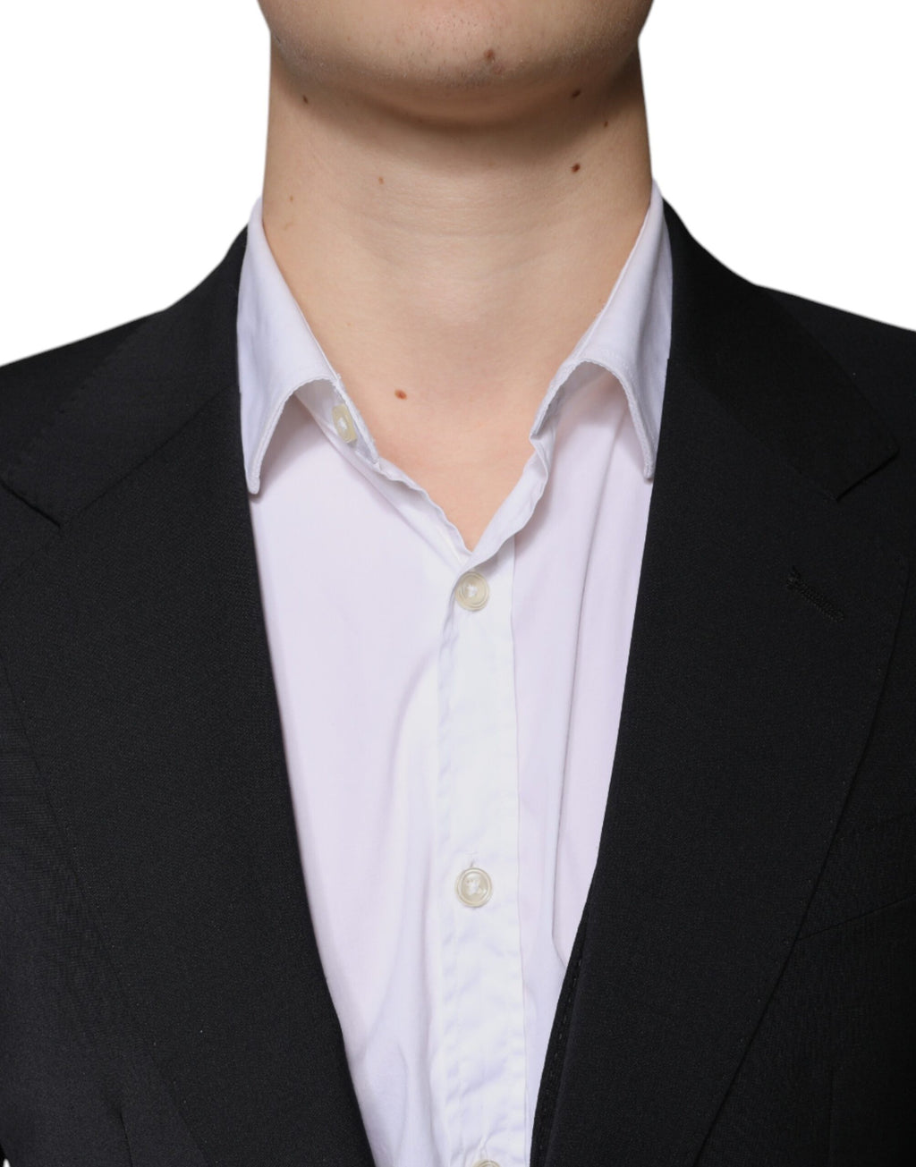 Costume 3 pièces slim fit en laine noire Dolce &amp; Gabbana pour homme