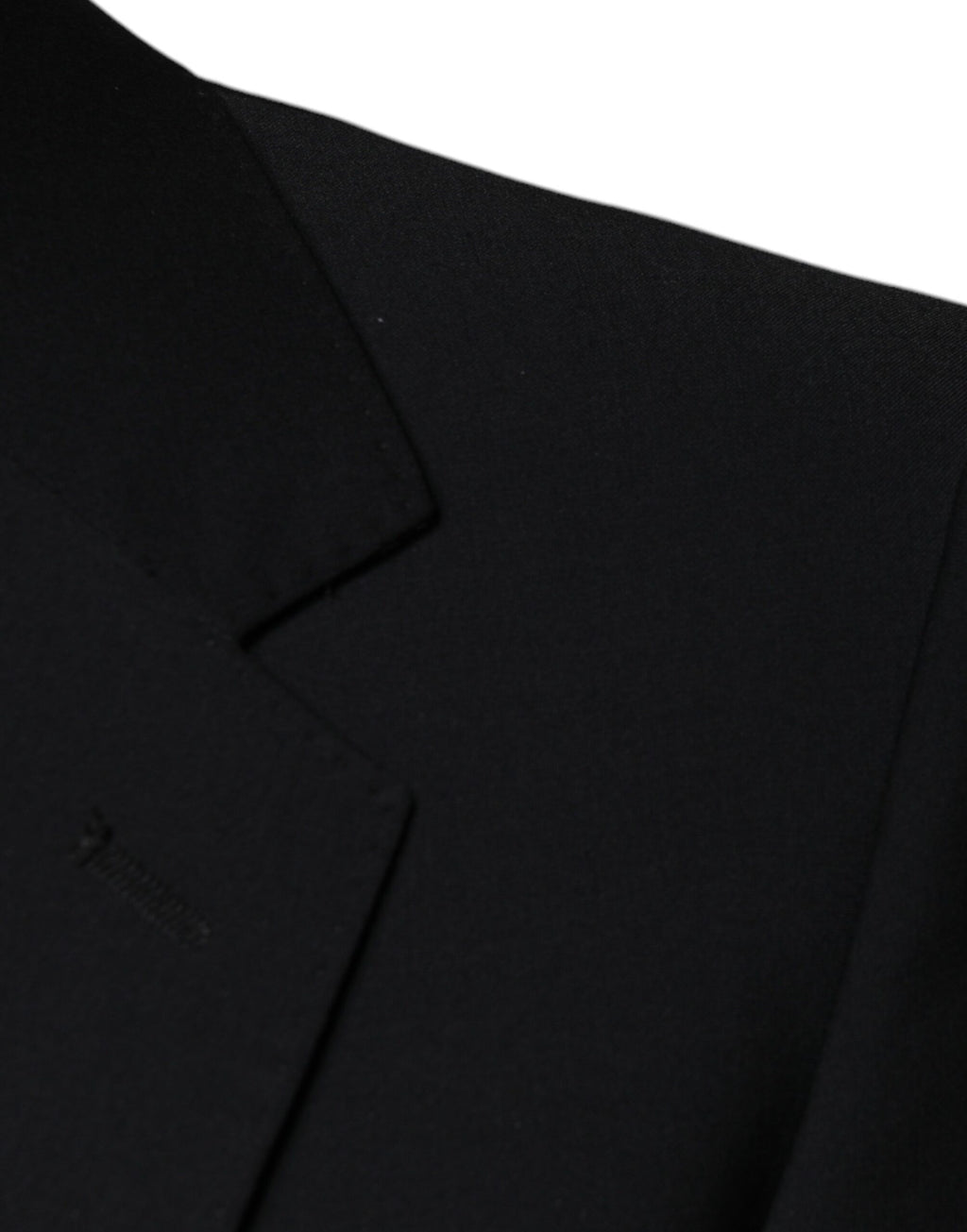 Costume 3 pièces slim fit en laine noire Dolce &amp; Gabbana pour homme