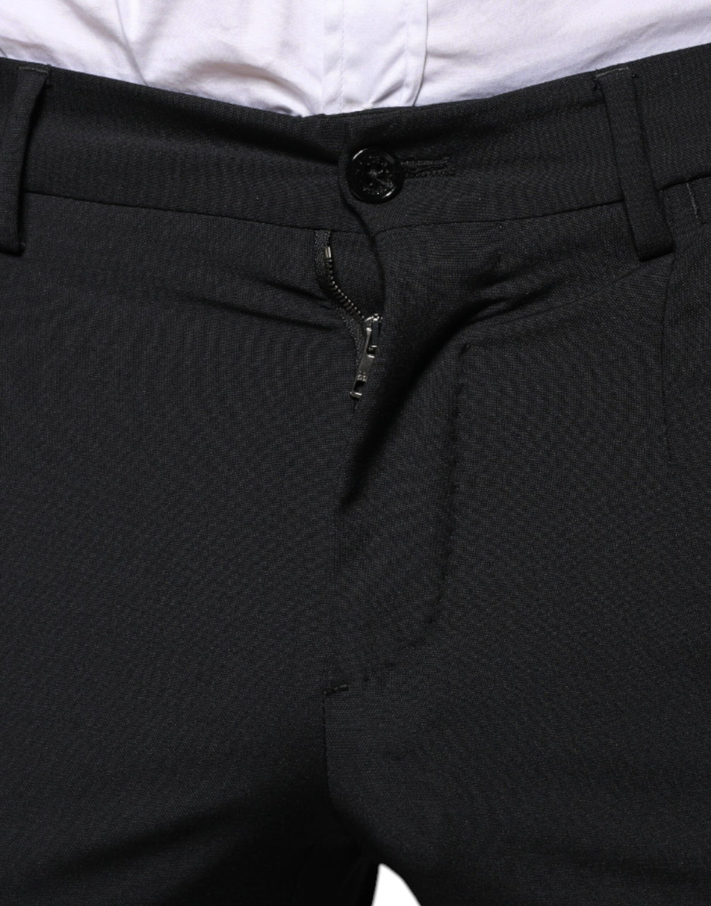 Costume 3 pièces slim fit en laine noire Dolce &amp; Gabbana pour homme